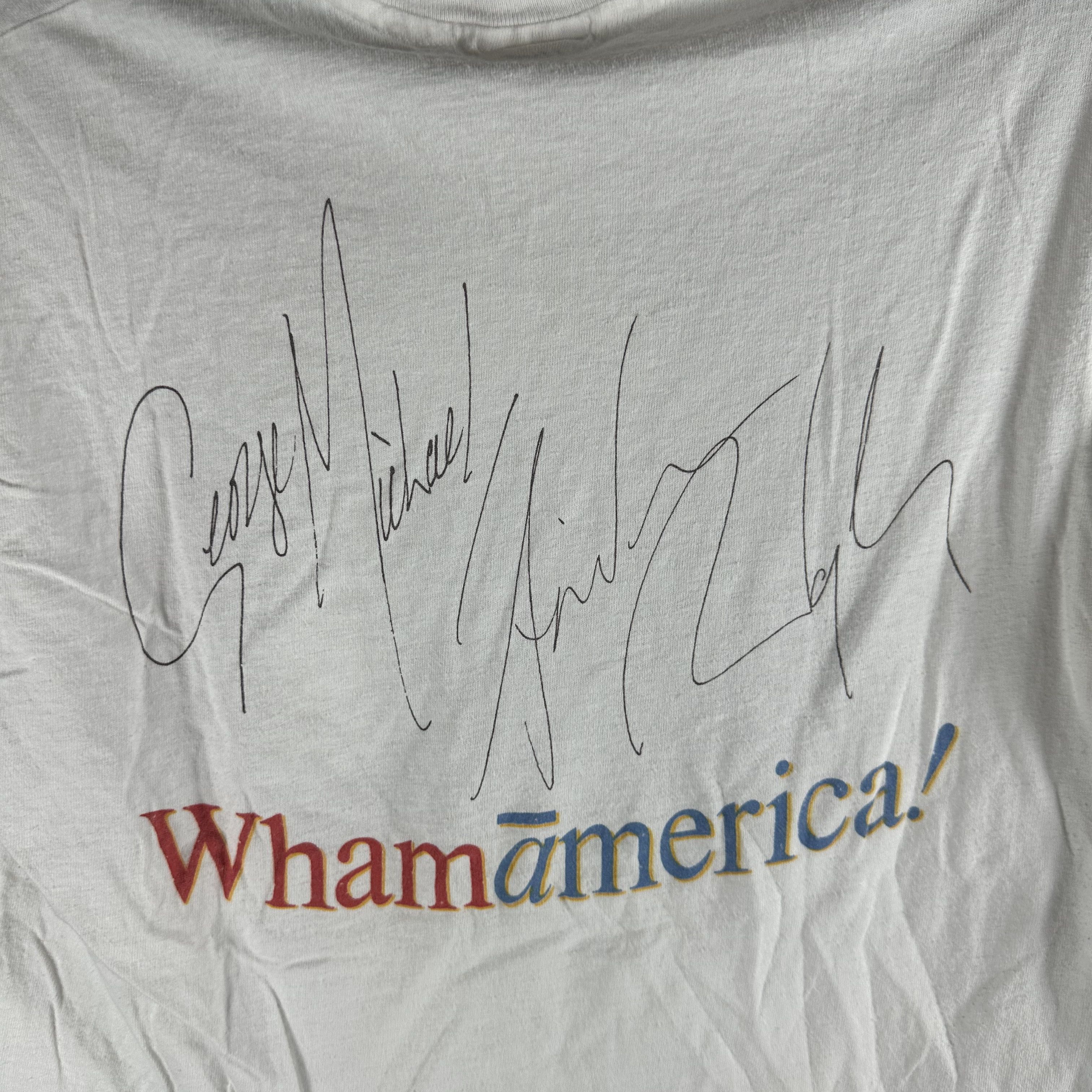 Vintage 1985 Wham! America! Tour George Michael Andrew Ridgeley Tee Size US L / EU 52-54 / 3 - 4 Thumbnail