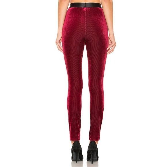 REVOLVE Lovers + Friends Burgundy Clair Velvet High-Waisted Legging Size 26" / US 2 / IT 38 - 3 Thumbnail