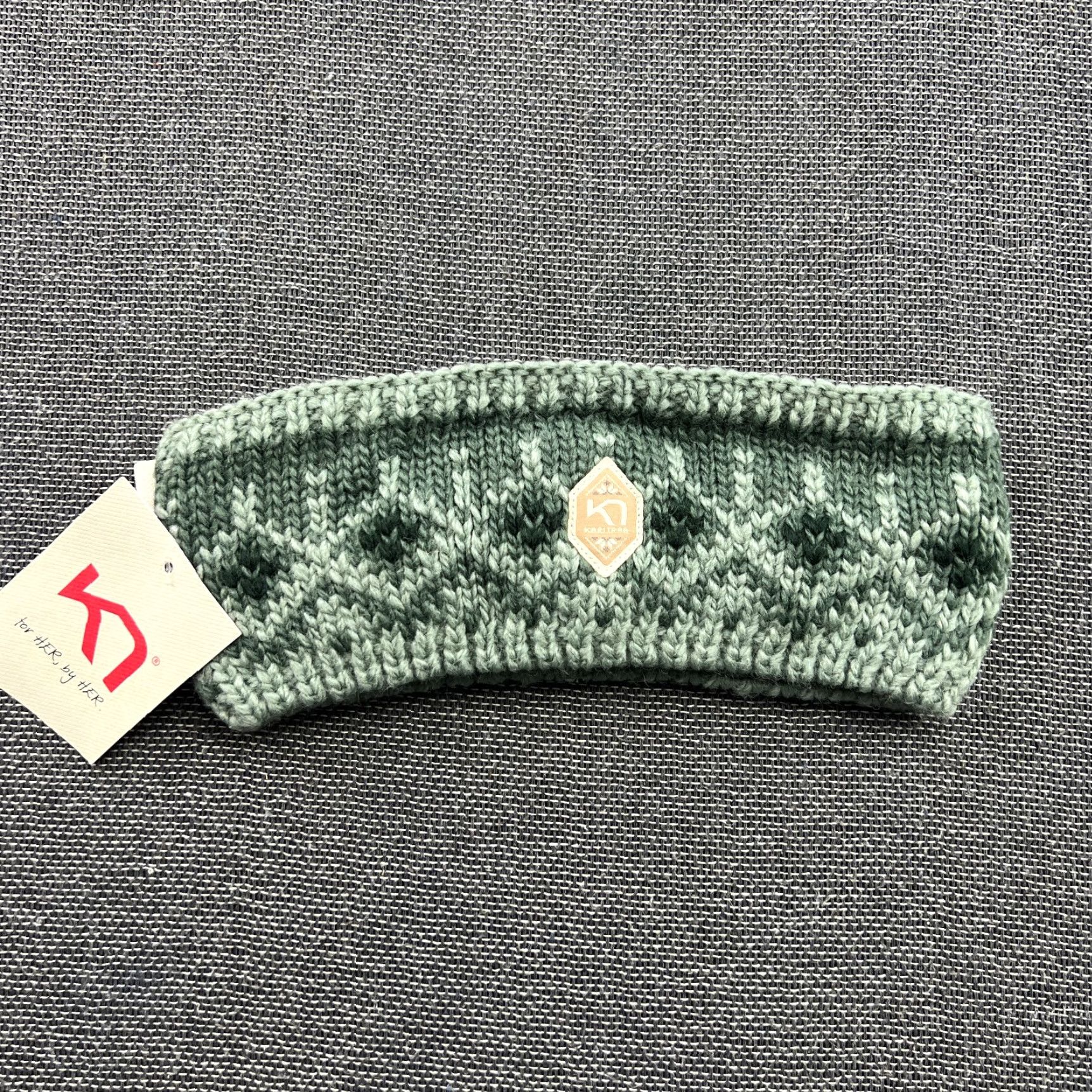 Vintage Kari Traa Womens Wool Blend Headband One Size Fair Isle Knitted Green Lined Size ONE SIZE - 2 Thumbnail