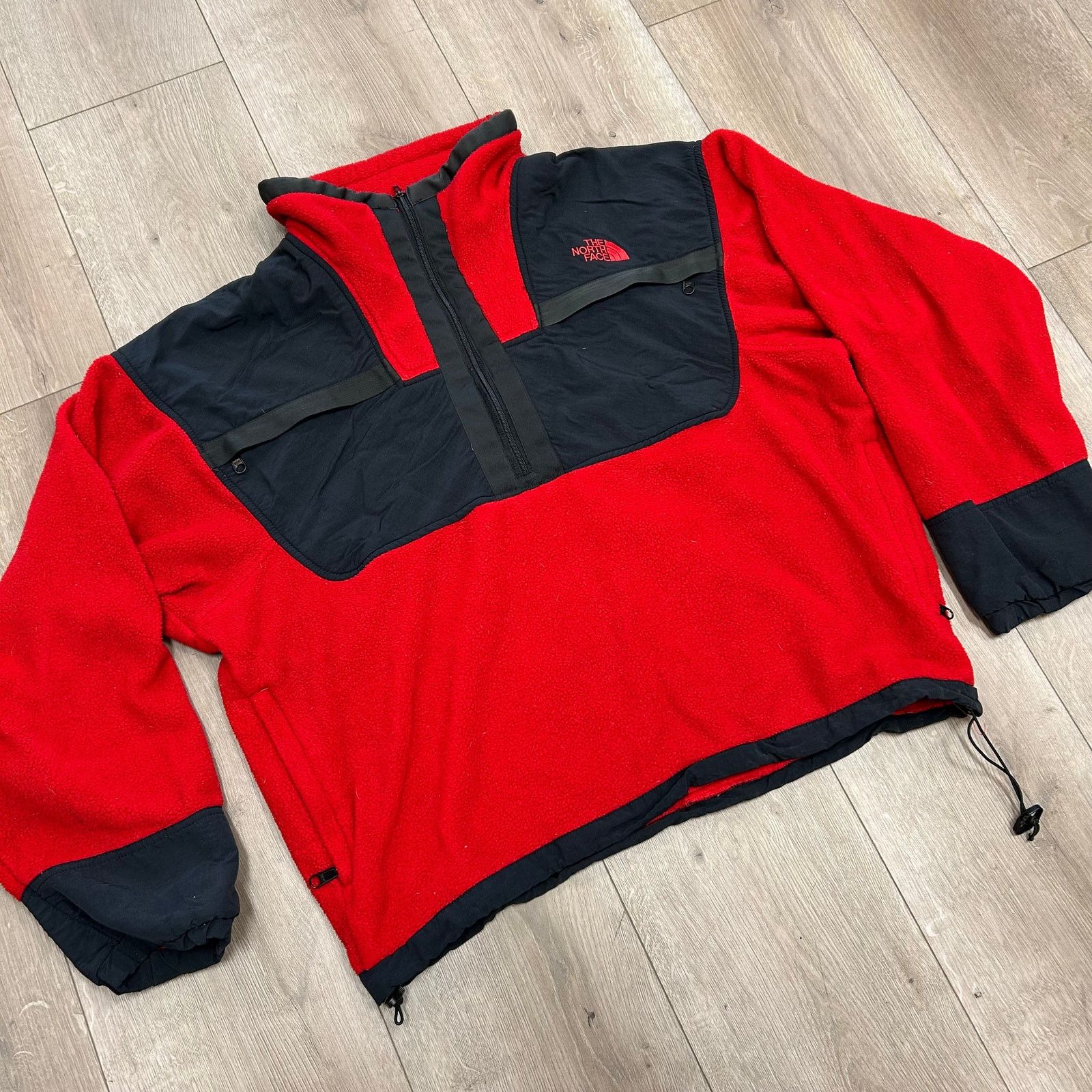The North Face vintage The North Face red black fleece pullover jacket Size US L / EU 52-54 / 3 - 3 Thumbnail