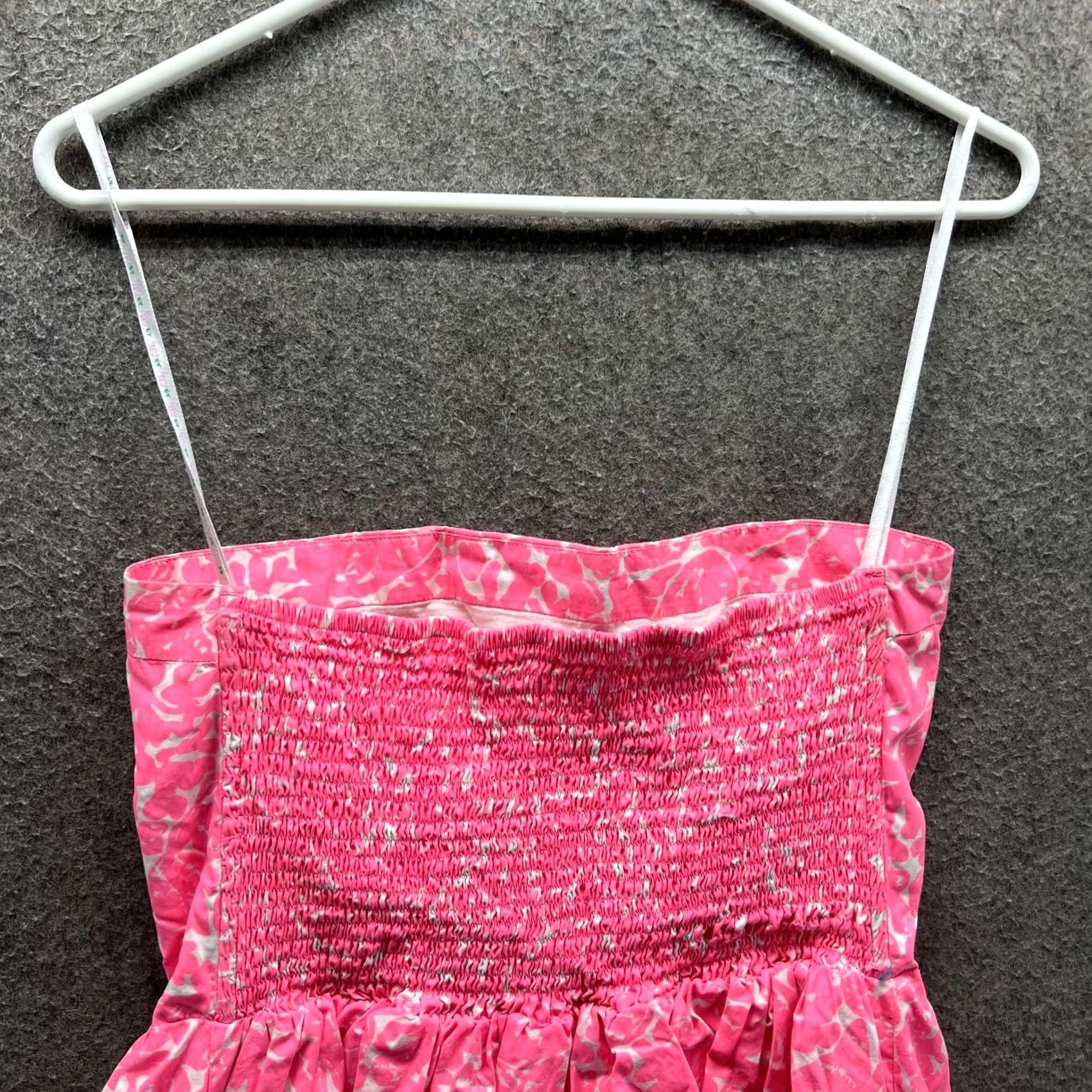 Lilly Pulitzer Lilly Pulitzer Dress Women Large Pink Floral Sundress Strapless Smocked Pattern Size L / US 10 / IT 46 - 3 Thumbnail