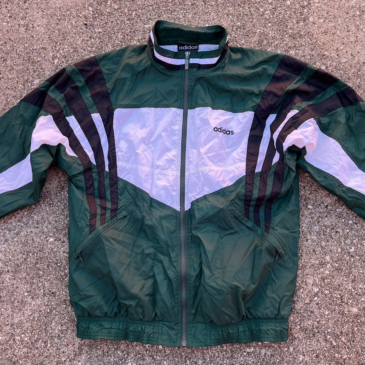 Adidas × Vintage Rare Vintage Green Adidas Windbreaker Size US M / EU 48-50 / 2 - 1 Thumbnail