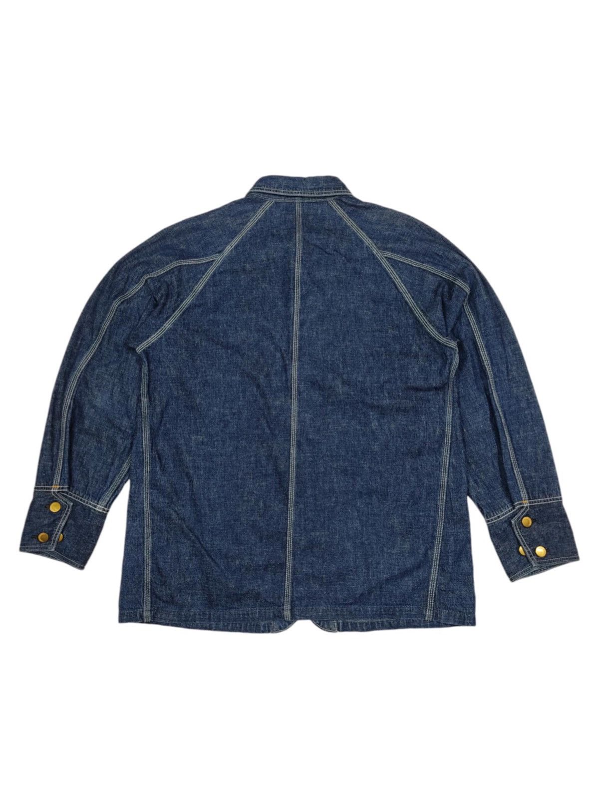Big John × Vintage RARE Vintage BIG JOHN Denim Cactus Indigo Caverall Jacket Size US L / EU 52-54 / 3 - 11 Thumbnail