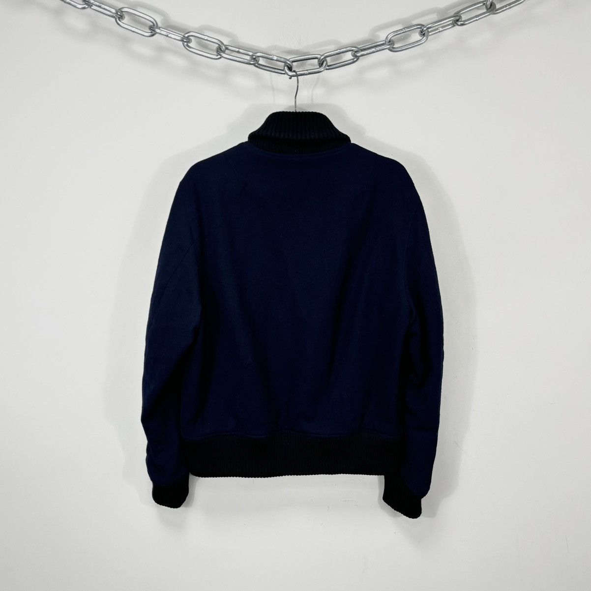 Acne Studios Acne Studios AW07 Vintage Men’s Navy Blue Wool Bomber Jacket Size US M / EU 48-50 / 2 - 2 Thumbnail