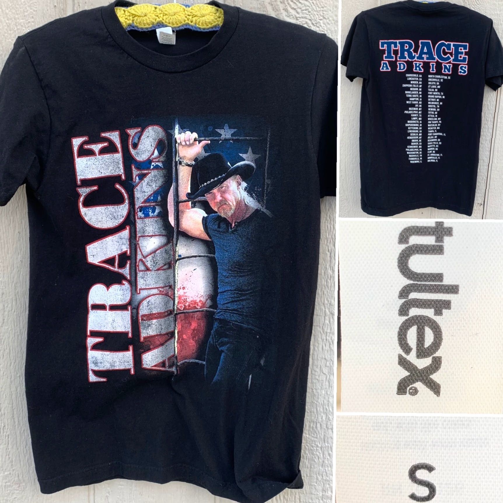 Tultex VINTAGE Trace Adkins T-Shirt Concert Tee Bamd Tour size S Black Unisex Adults Short Sleeve Solid Graphic Print Band Music Shirts Mens/Womens Size US S / EU 44-46 / 1 - 2 Thumbnail