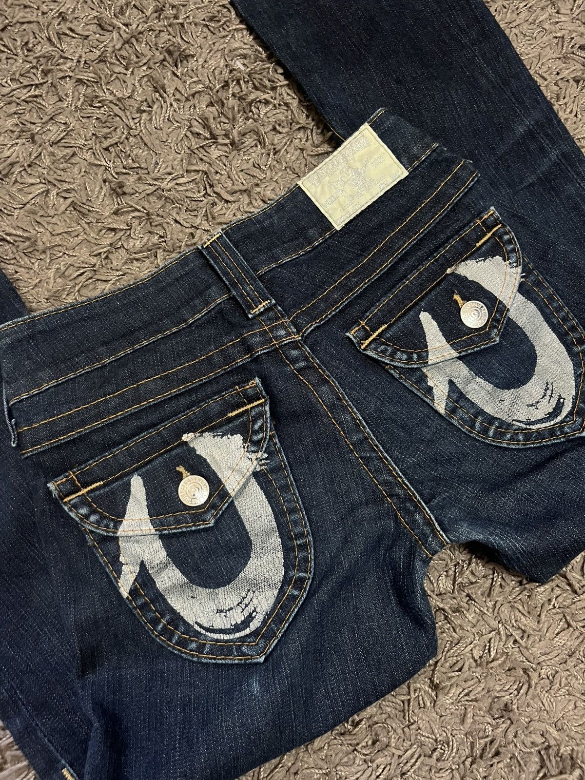 True Religion 1990s True religion silver printed logo flared #F2 Size 23" - 8 Thumbnail