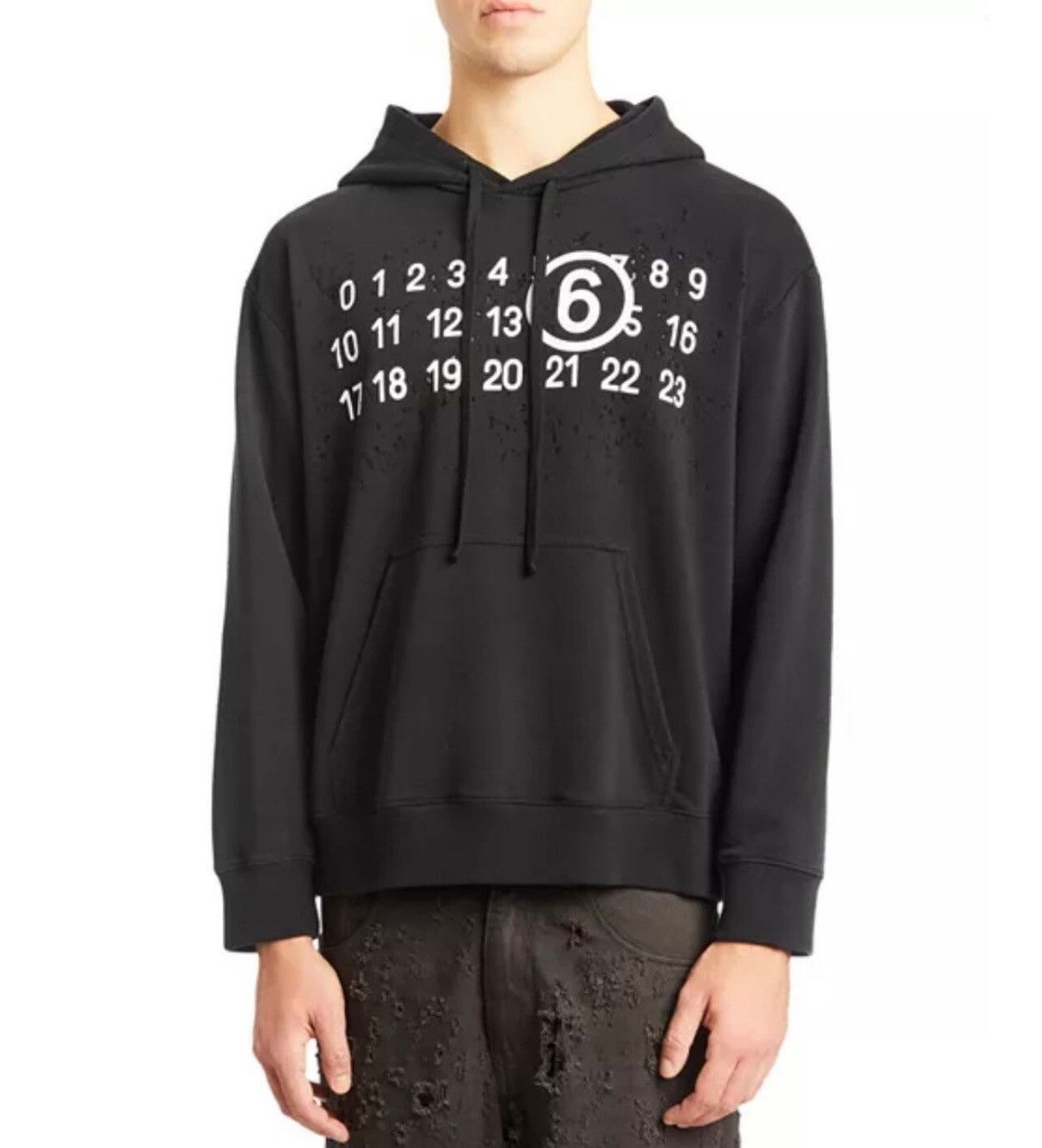 image of Maison Margiela Logo-Print Hoodie in Black, Men's (Size Small)