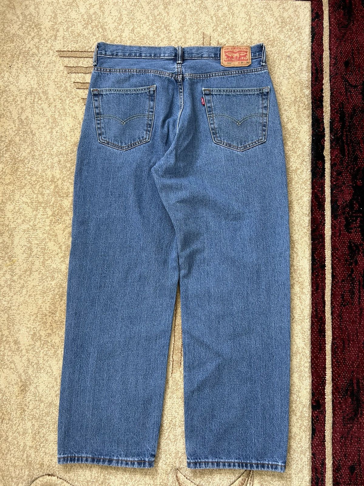 Levi's × Vintage Levis 550’s Light Blue Wash Denim Jeans Size US 34 / EU 50 - 2 Thumbnail