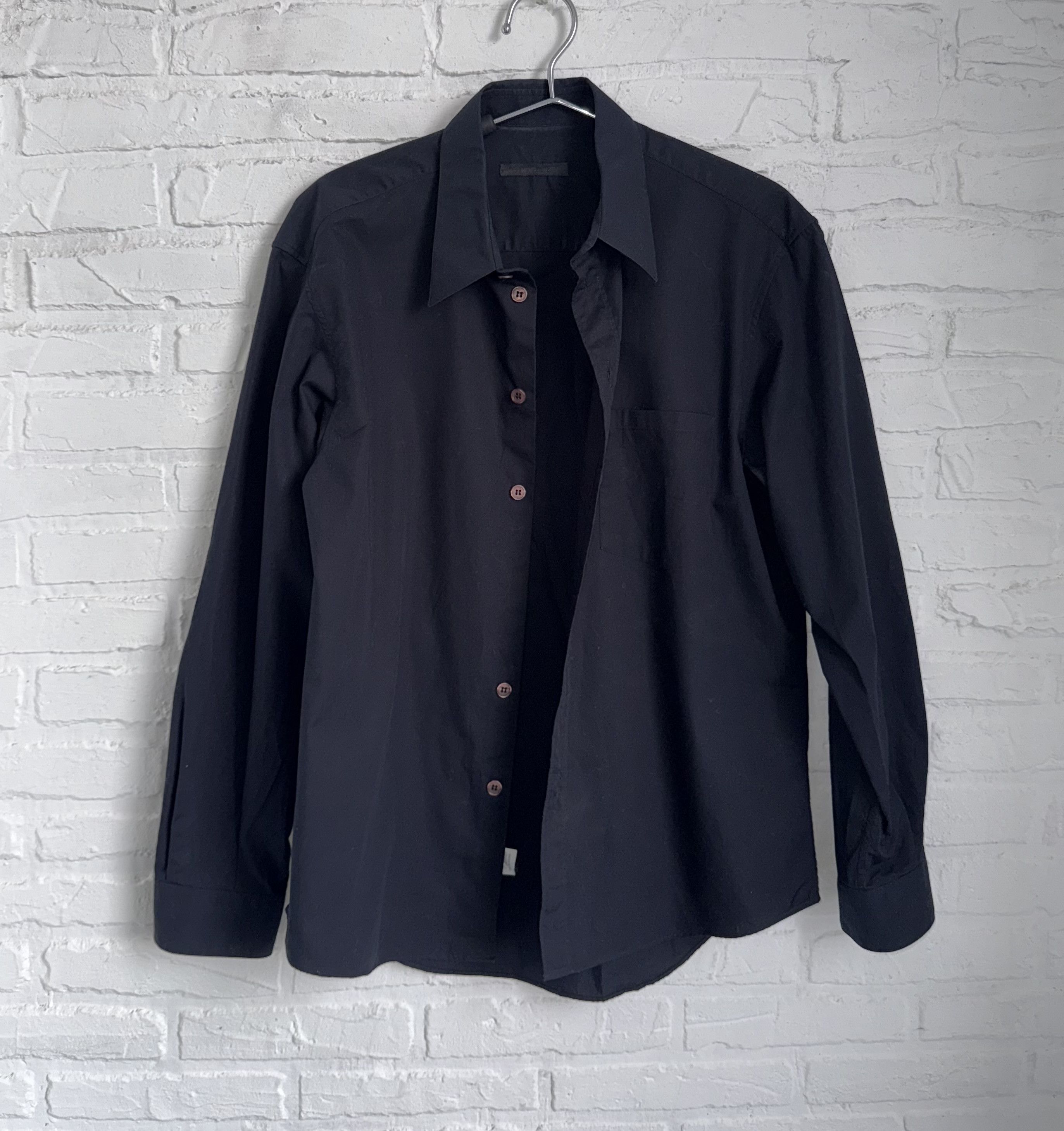 Archive 90s Helmut Lang elbow patch black shirt