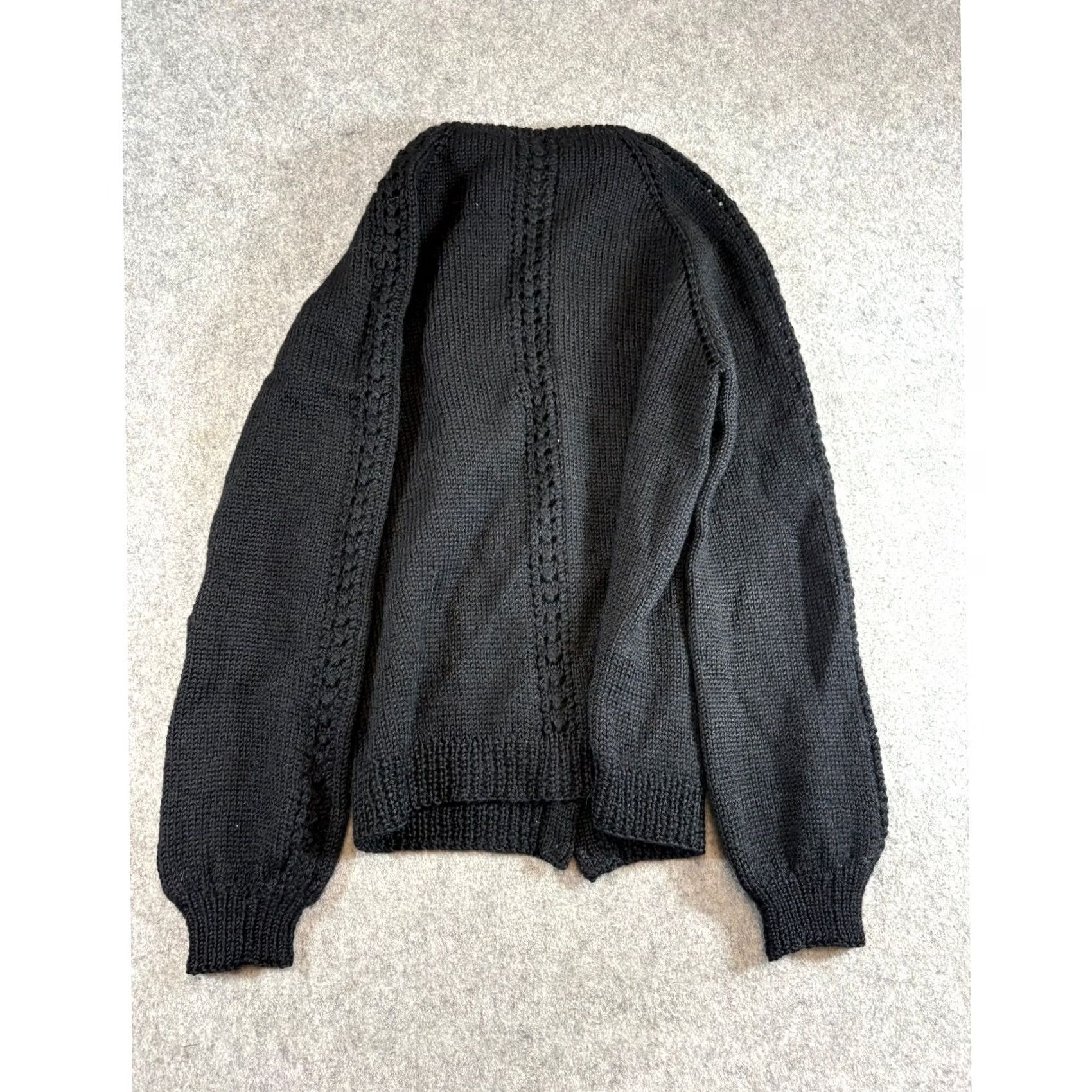 Vintage VINTAGE Cardigan Sweater Womens M Black Cable Knit Button Front 90s Minimalist Classic Vintage Womens Cardigan Size M / US 6-8 / IT 42-44 - 2 Thumbnail