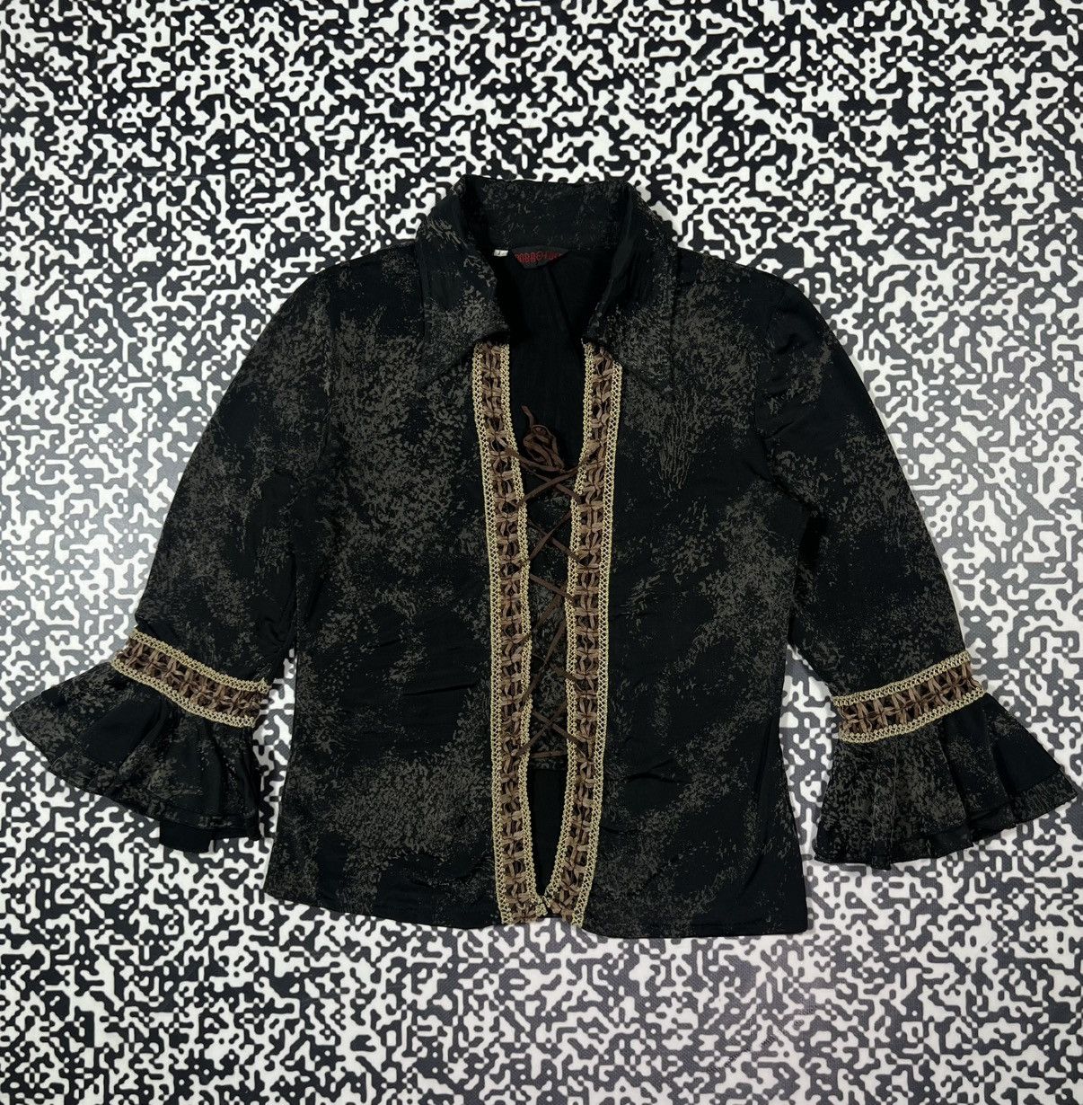 Japanese Brand Vintage Y2K Japanese Front Lace Up Napoleon 90s Style Shirt Size L / US 10 / IT 46 - 3 Thumbnail