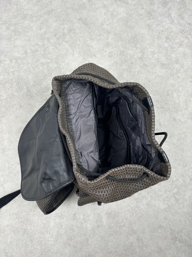 Emporio Armani FW2013 Emporio Armani Taupe Grey Perfored Leather Multi-Pocket Backpack Size ONE SIZE - 14 Thumbnail