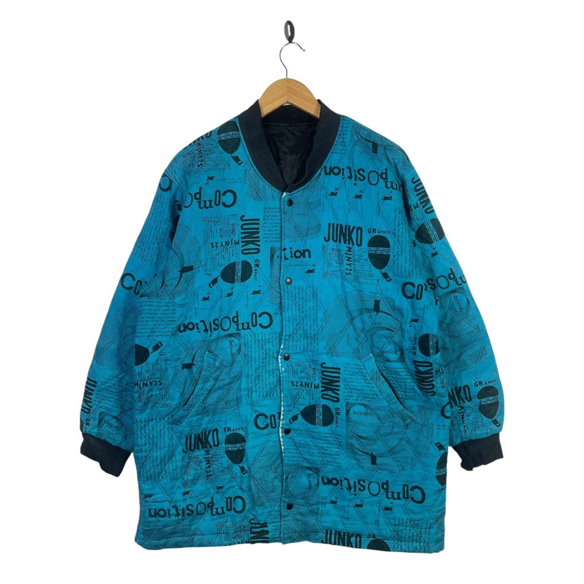 Junko Shimada Vintage Junko Koshino Composition Graphic Puffer Jacket Size US L / EU 52-54 / 3 - 1 Thumbnail