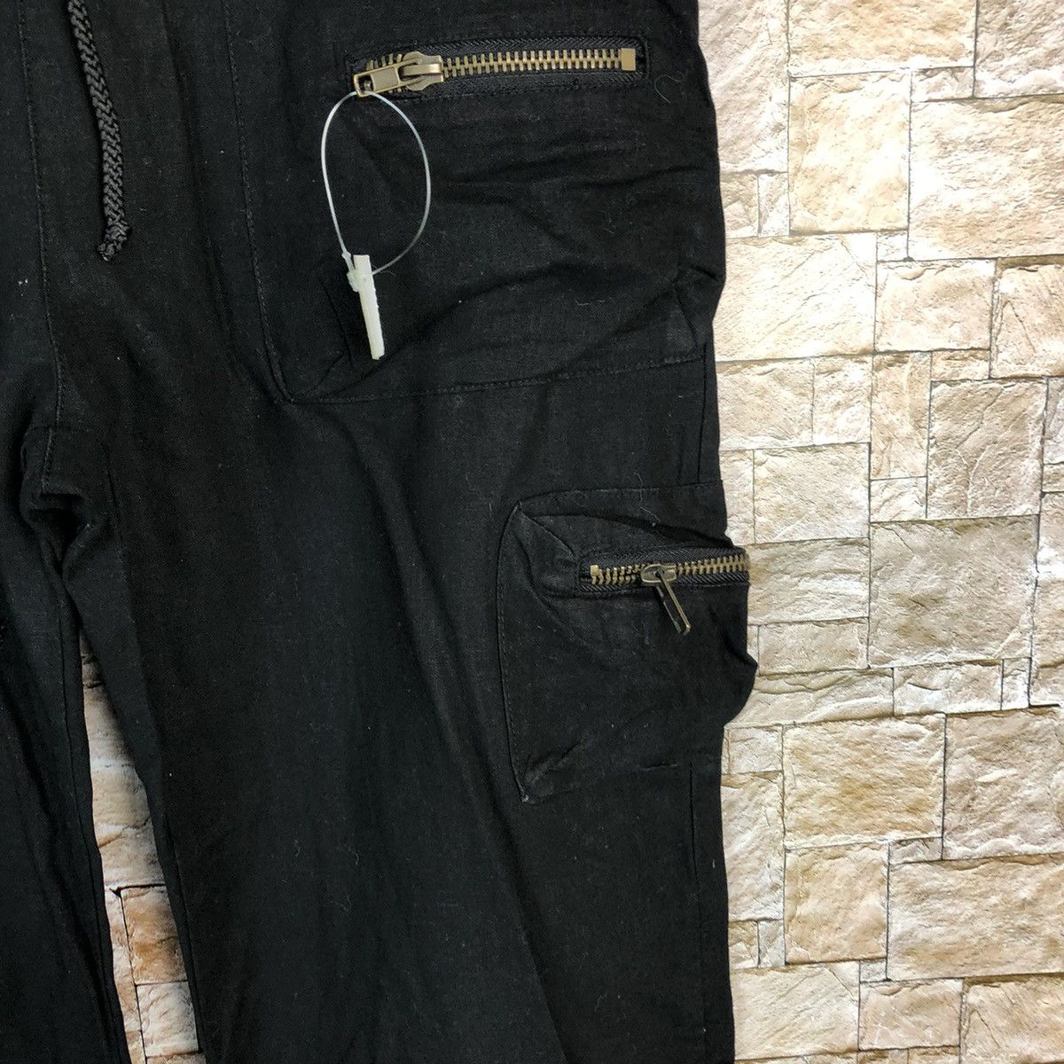 Japanese Brand Hucom Black Multipocket Cropped Pants #A378 Size 31" - 10 Thumbnail