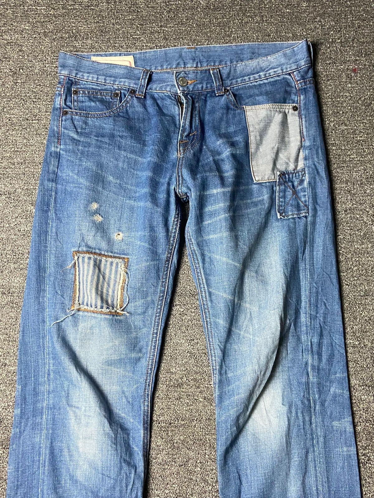 Japanese Brand Vintage POU DOU DOU Patchwork Denim Jeans (153) Size US 33 - 9 Thumbnail