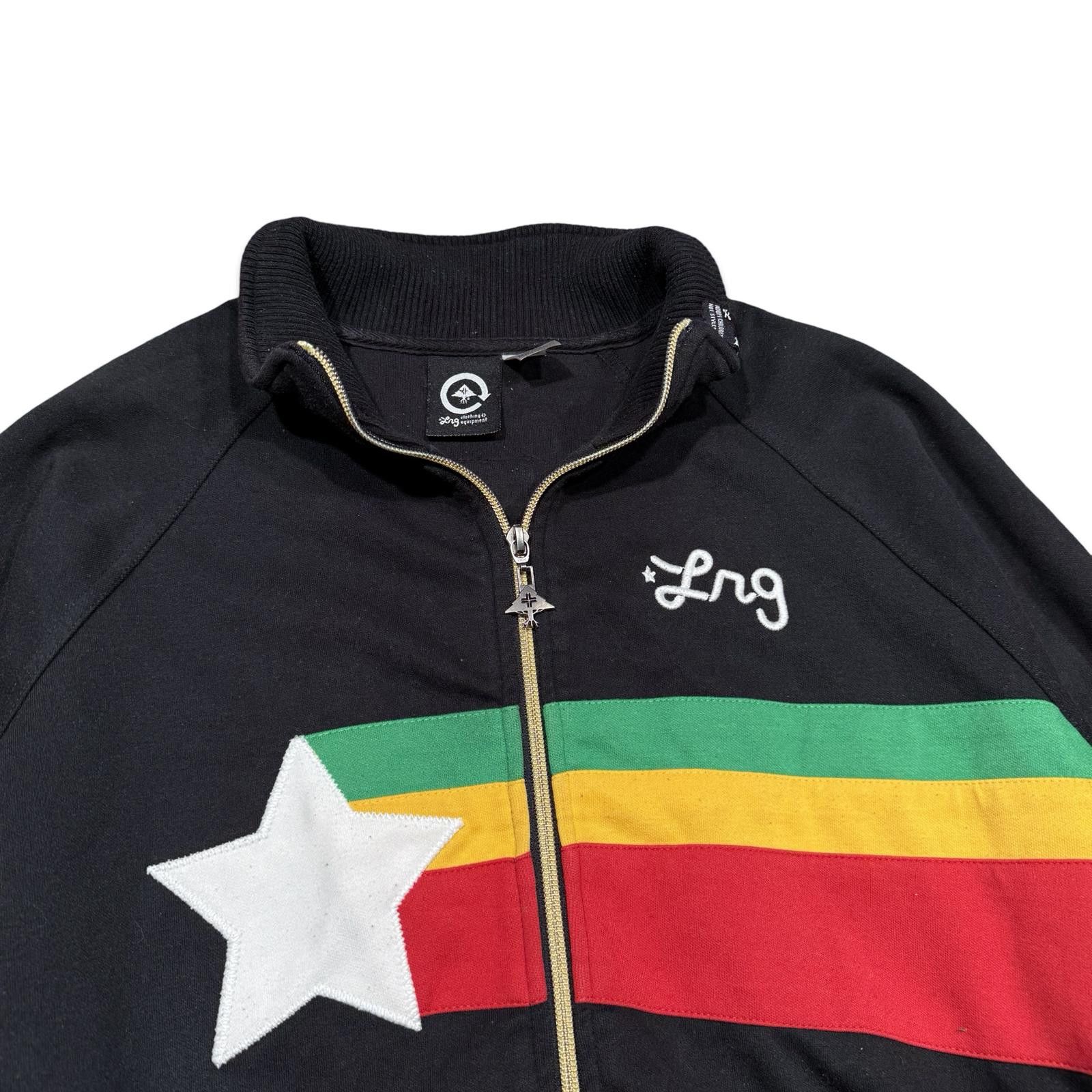 Designer LRG Rasta Y2K Black Zip-Up Jacket with Gold Zipper Size US L / EU 52-54 / 3 - 2 Thumbnail