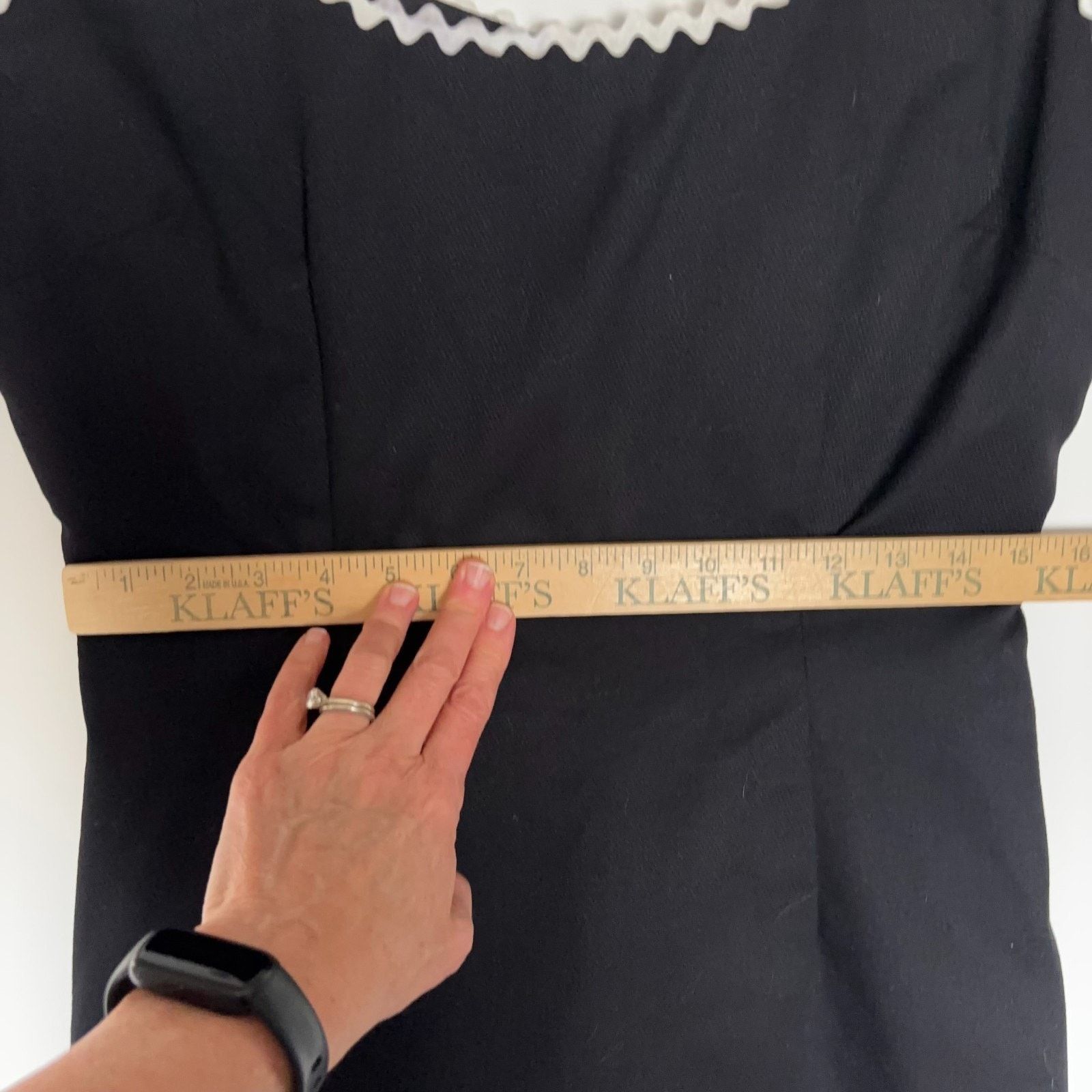 Other Vintage Jill Stuart Black Dress White Trim Cotton Womens 12 Size XL / US 12-14 / IT 48-50 - 11 Thumbnail