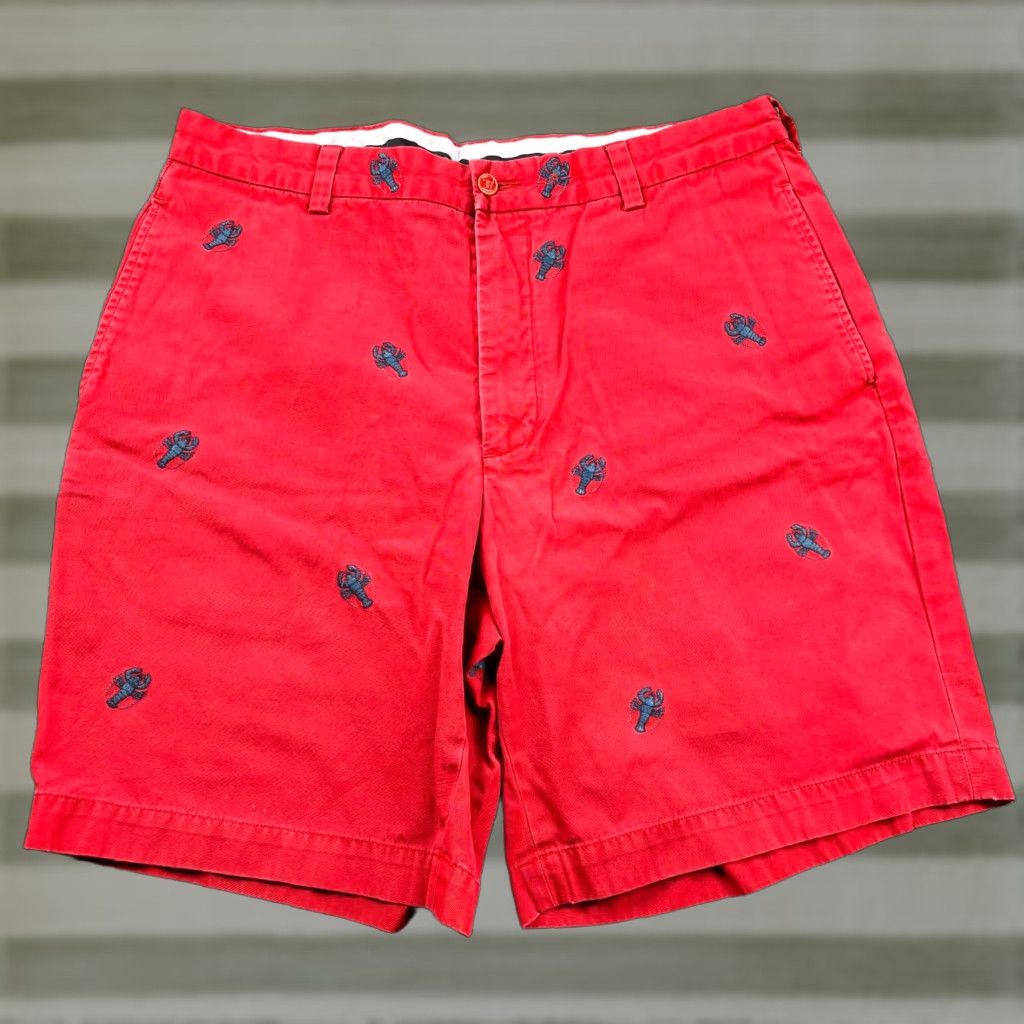 Brooks Brothers Brooks Brothers Shorts Mens 35 Chino Pockets Cotton Lobster Embroidered Red 9in Inseam Size US 35 - 1 Thumbnail