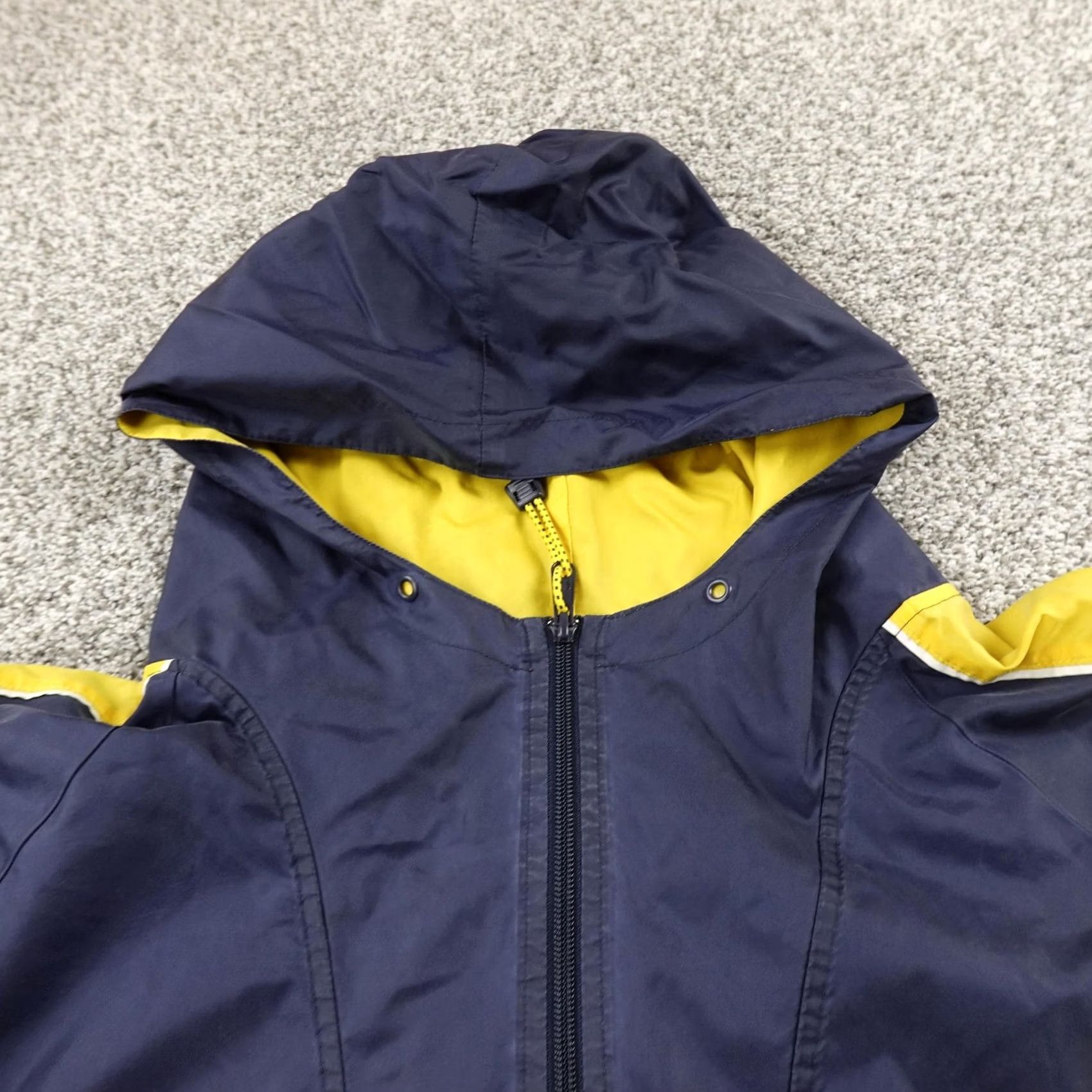 Gap VINTAGE Gap Jacket Mens XL Blue Yellow Anorak 1/2 Zip Windbreaker Pullover Coat Pockets Hooded Lined Nylon Zipper Stand-Up Collar Casual Outdoor Size US XL / EU 56 / 4 - 3 Thumbnail