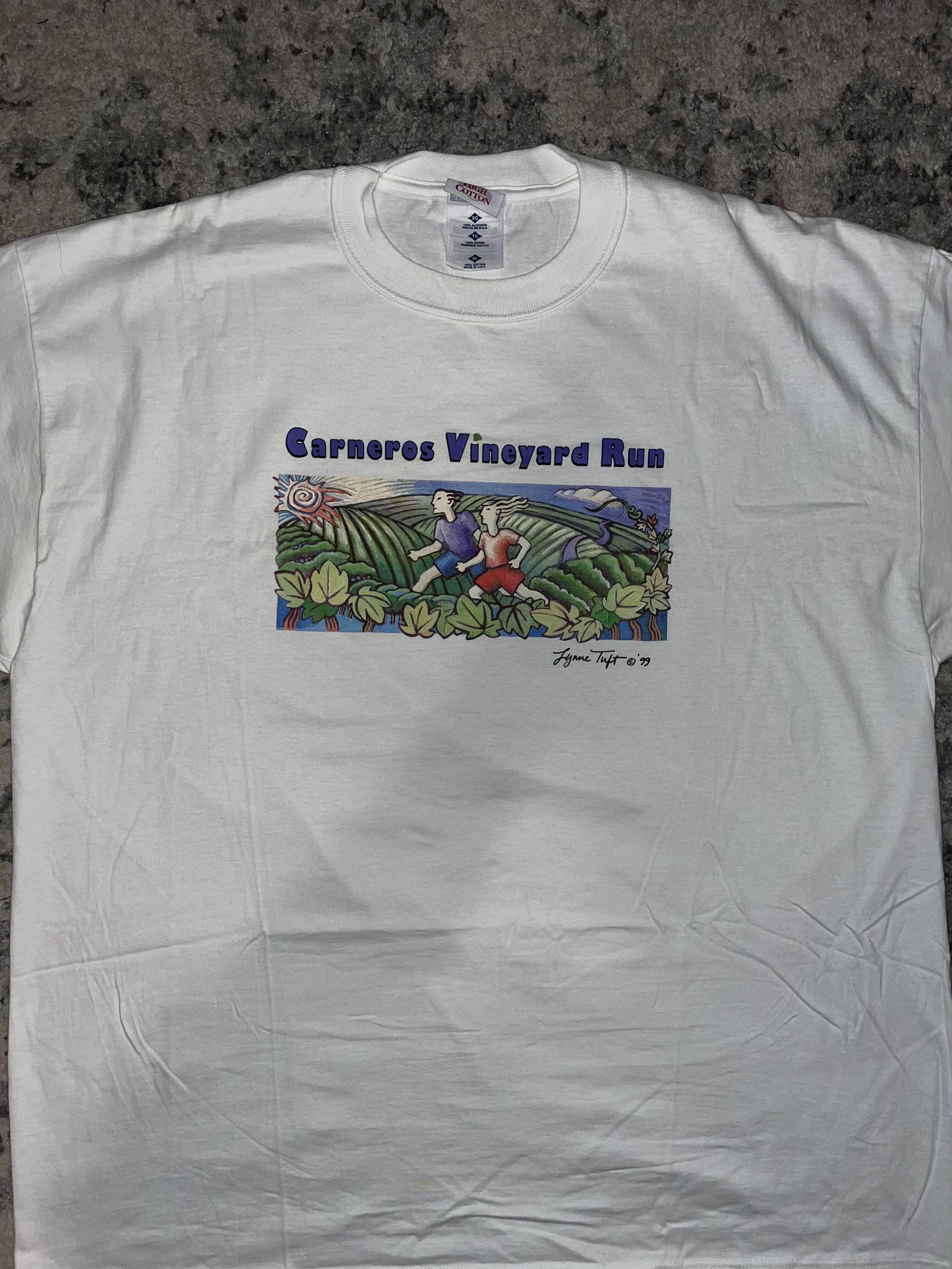 Vintage Vintage 90s Single Stitch Vineyard Run Graphic Tee Size US XL / EU 56 / 4 - 2 Thumbnail
