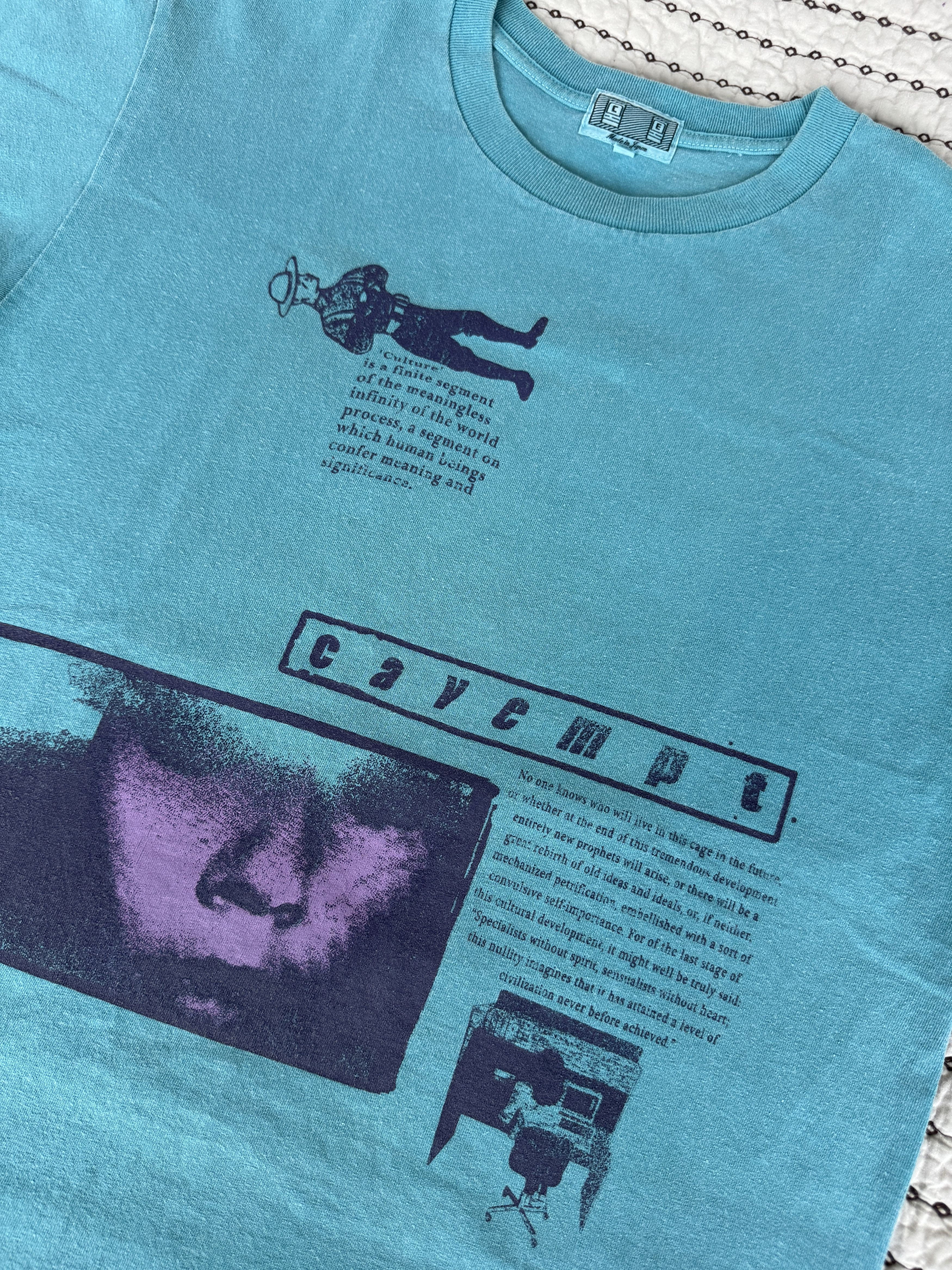 Cav Empt CAV EMPT GRAPHIC SS T-SHIRT TURQUOISE SZ MEDIUM Size US M / EU 48-50 / 2 - 3 Thumbnail