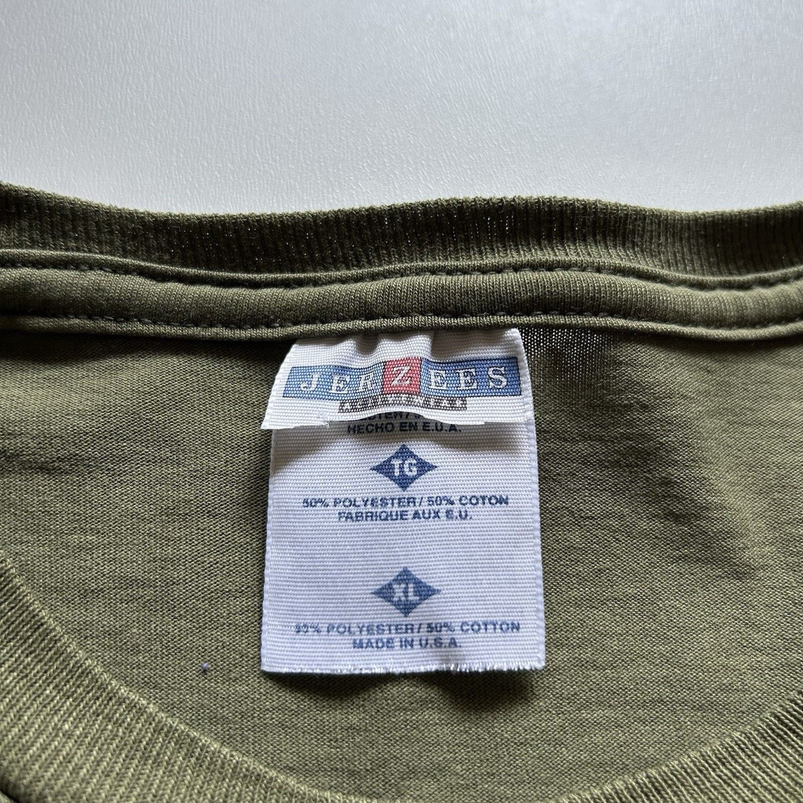 Jerzees Vintage 90s Faded Green Blank Basic T Shirt XL Made In USA Size US XL / EU 56 / 4 - 4 Thumbnail