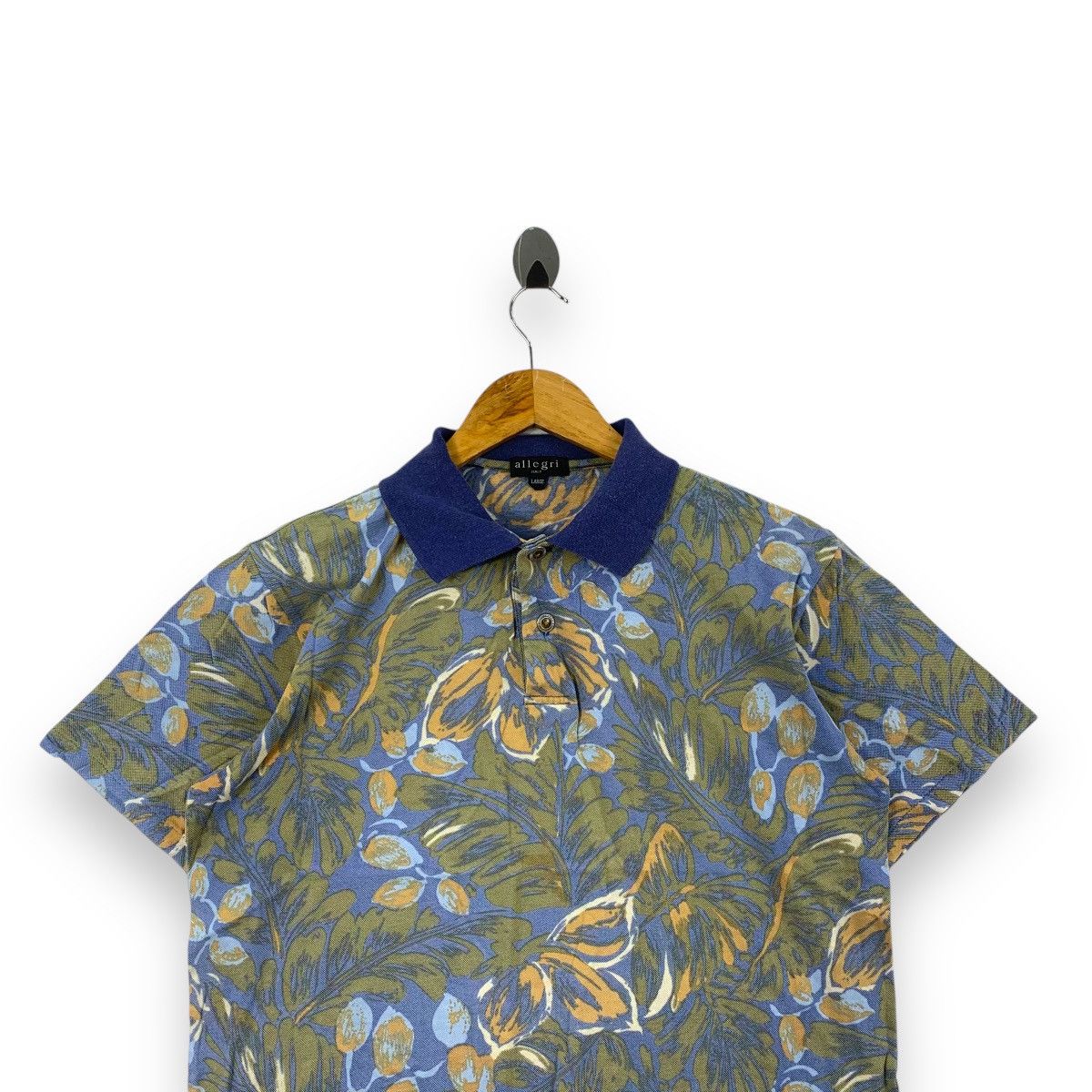 Allegri Vintage ALLEGRI ITALY FLORAL Over Print Painting Polo Tee Size L / US 10 / IT 46 - 2 Thumbnail