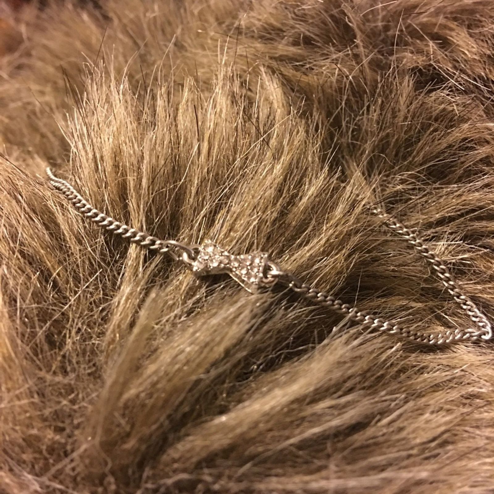 Jewelry Dainty rhinestone bow silver chain bracelet Size ONE SIZE - 1 Thumbnail