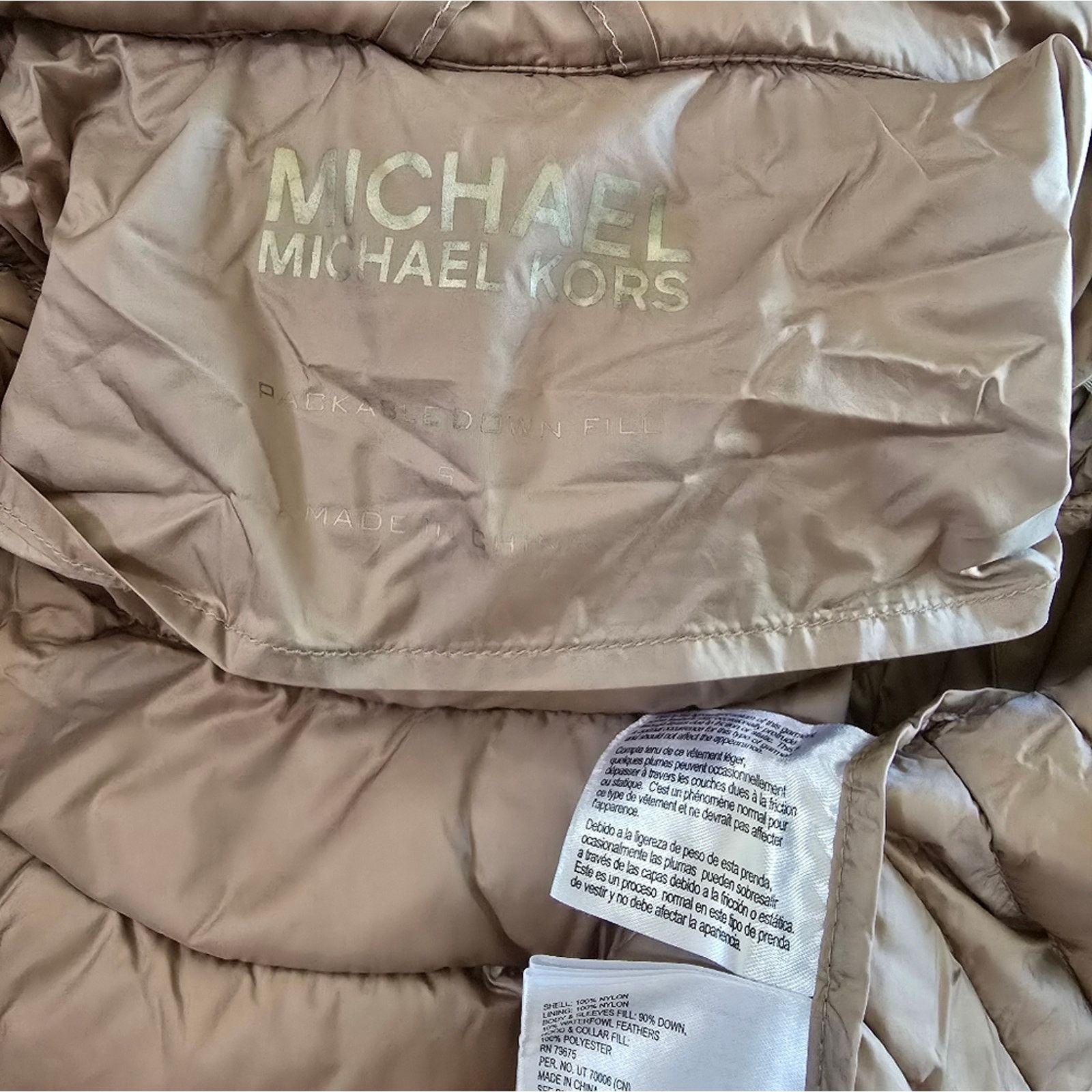 Michael Kors Light Chocolate | MICHAEL KORS | Packable Puffer Zip Up Size S / US 4 / IT 40 - 3 Thumbnail