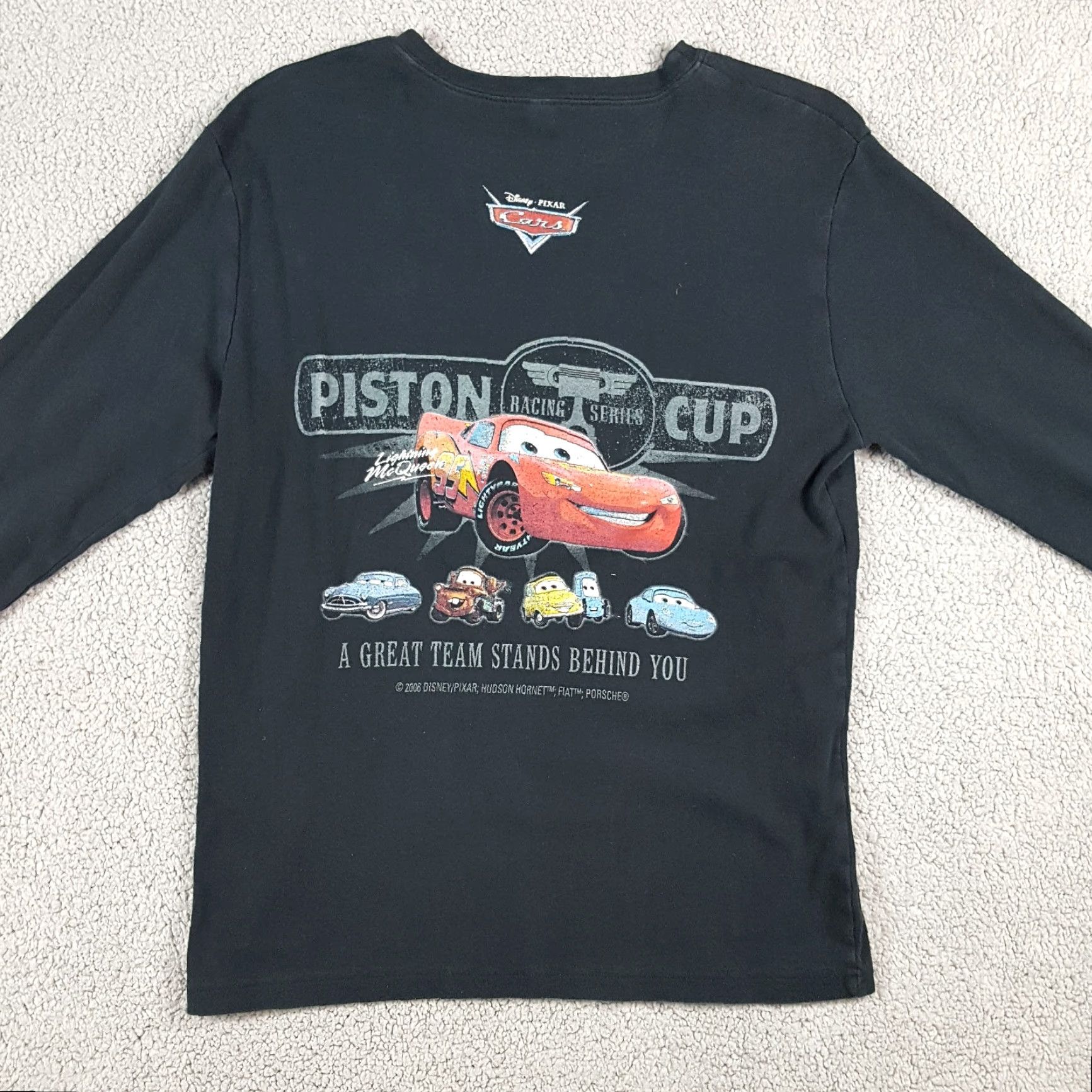Disney VINTAGE Disney Cars T-Shirt Long Sleeve Men’s Medium Black Cotton Embroidered Logo 90s 00s Animation Pixar USA Made Mens Size US M / EU 48-50 / 2 - 5 Thumbnail