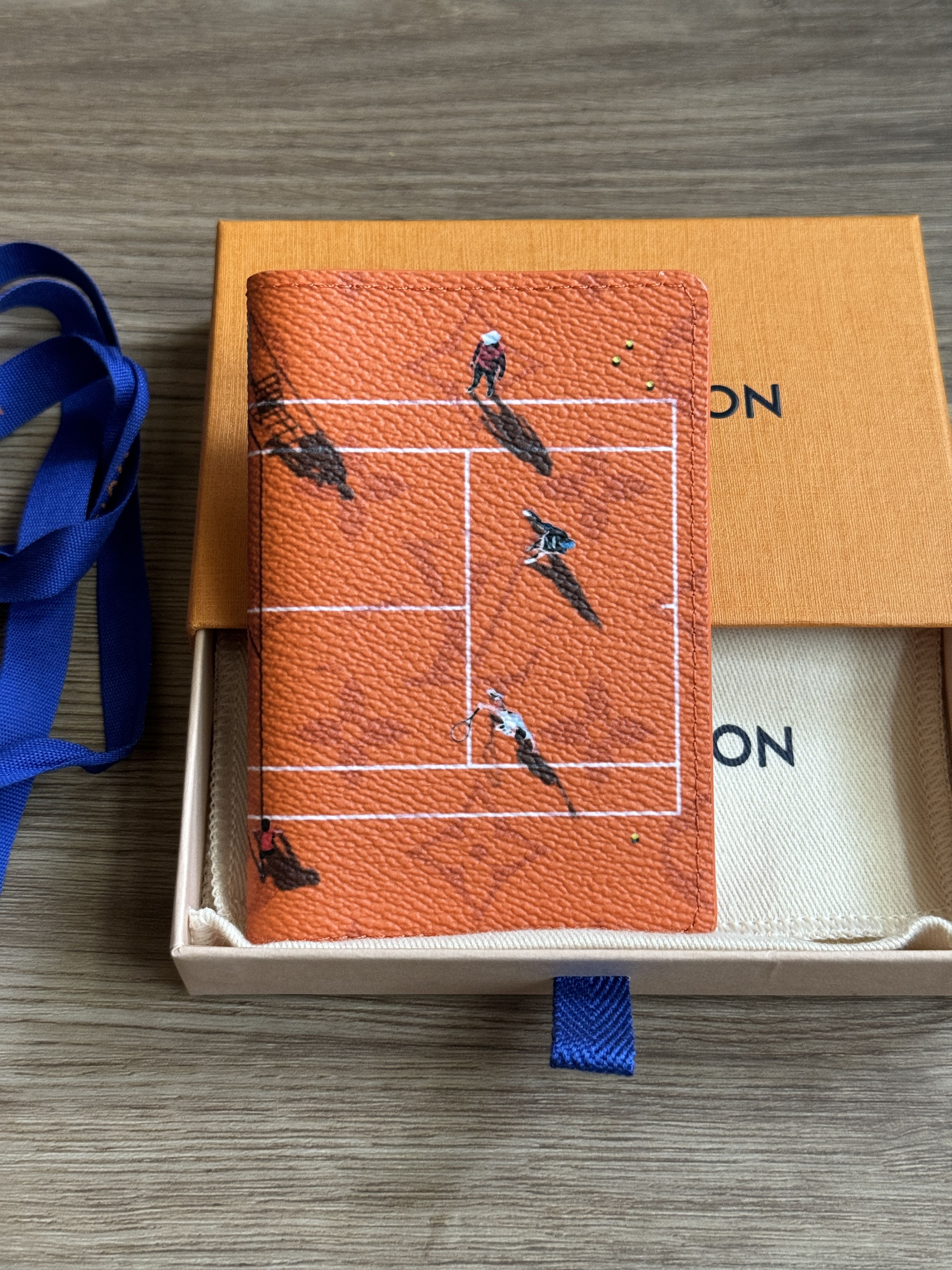 LOUIS VUITTON Tennis Pocket Organizer Brick Red Tennis Clay