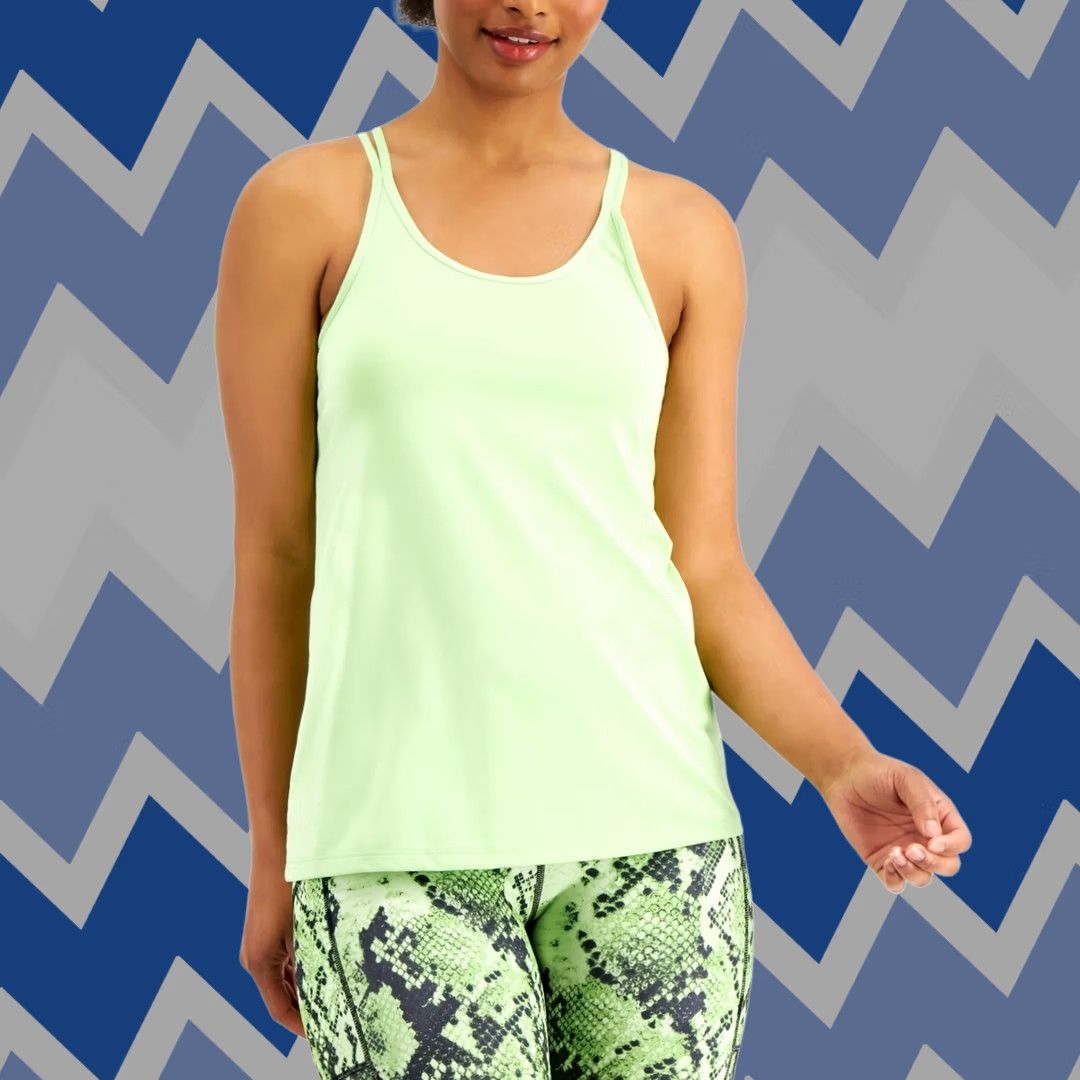 Vintage Ideology Tank - Strappy Back Scoop Neck 2XL Green, Pistachio, Polyester Blend, Casual Sleeveless Shirt Women, Regular Fit, Yoga/ Gym & Training Size XXL / US 16-18 / IT 52-54 - 1 Thumbnail