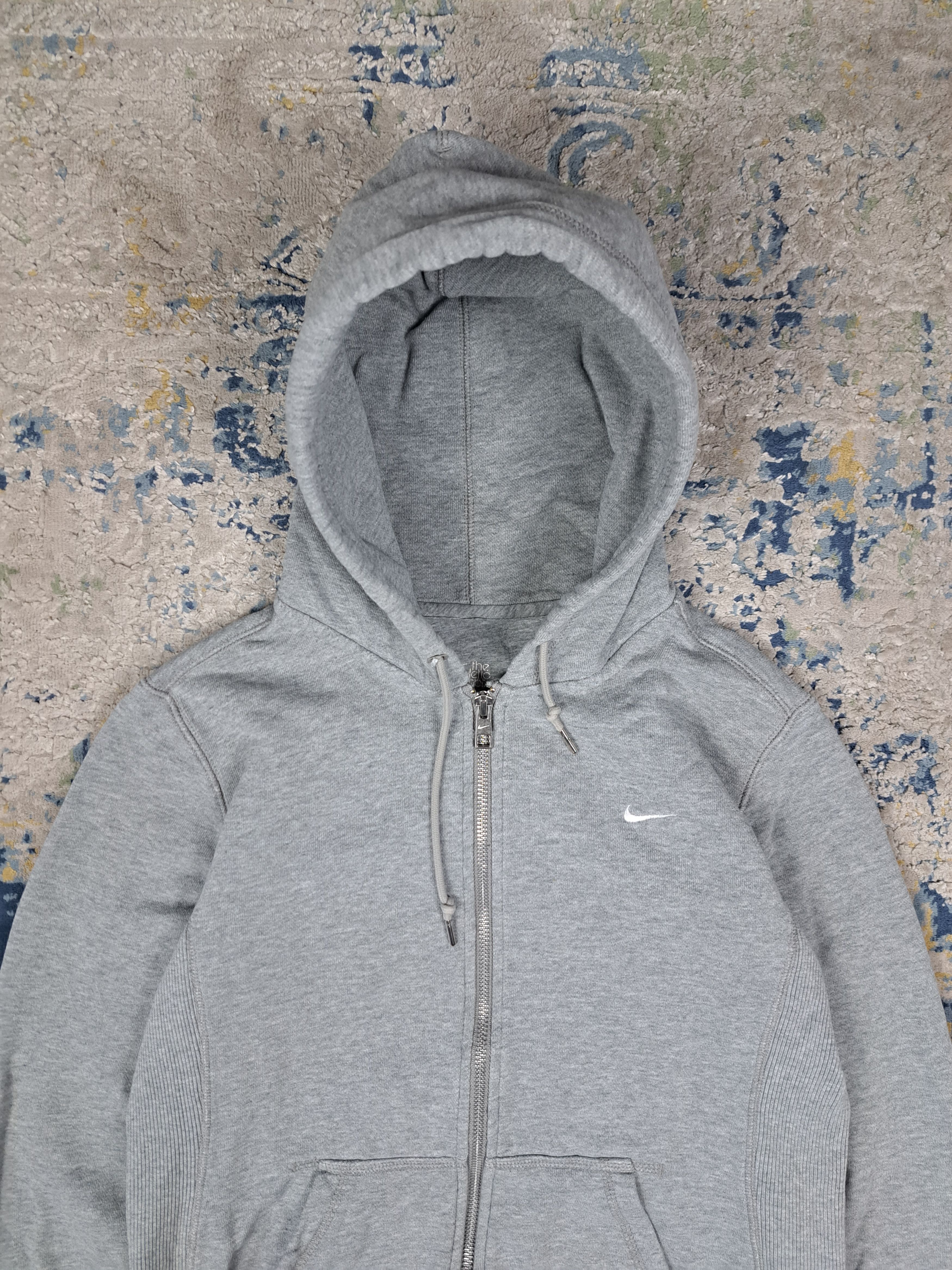 Nike Vintage 00s Nike Zip Up Hoodie y2k Basic Blank Mini Swoosh Size US M / EU 48-50 / 2 - 2 Thumbnail