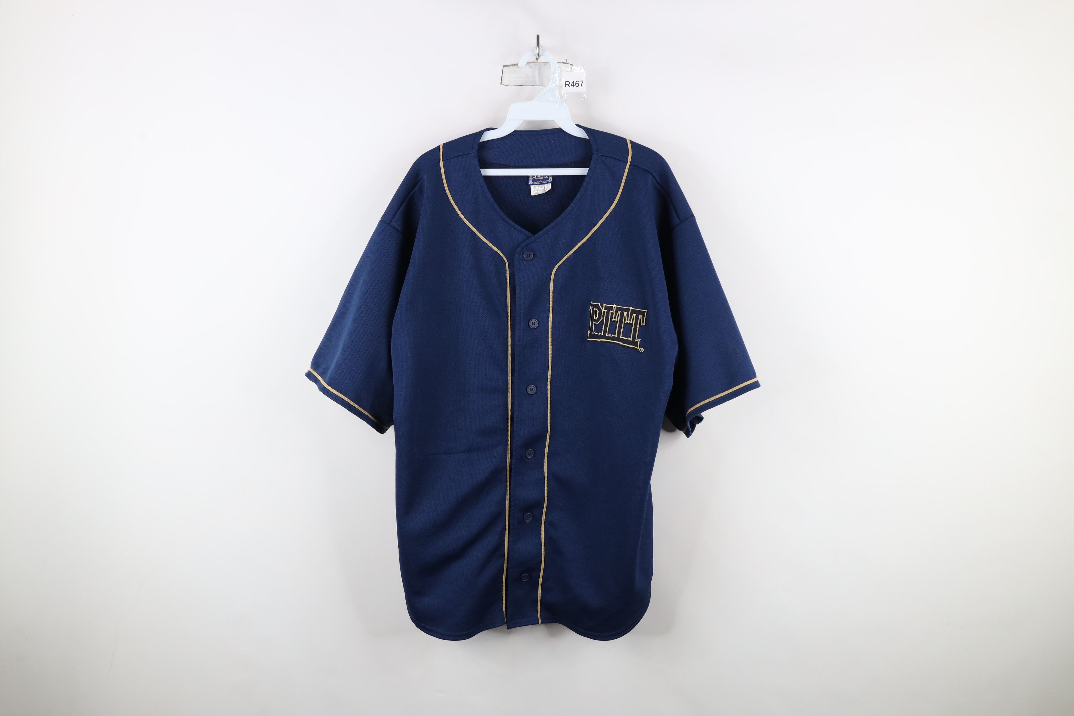 Vintage Vintage 90s University of Pittsburgh Baseball Jersey Blue Size US L / EU 52-54 / 3 - 1 Thumbnail