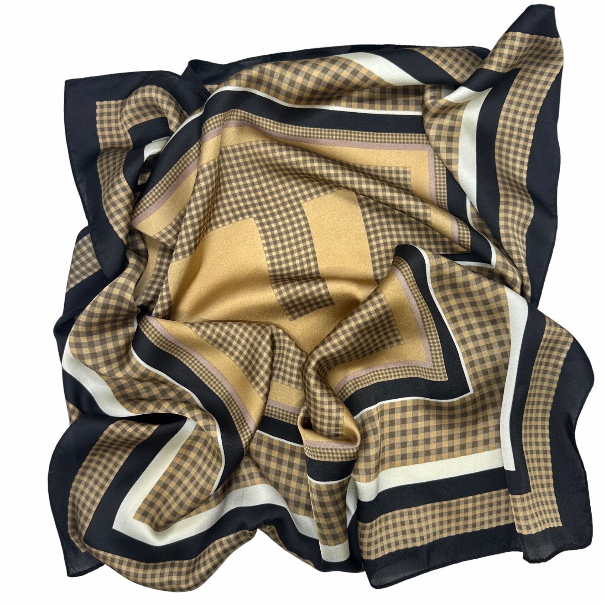 Other ✨New Elegant Bandana Geometric Scarf Silky Satin Black and B Size ONE SIZE - 4 Thumbnail
