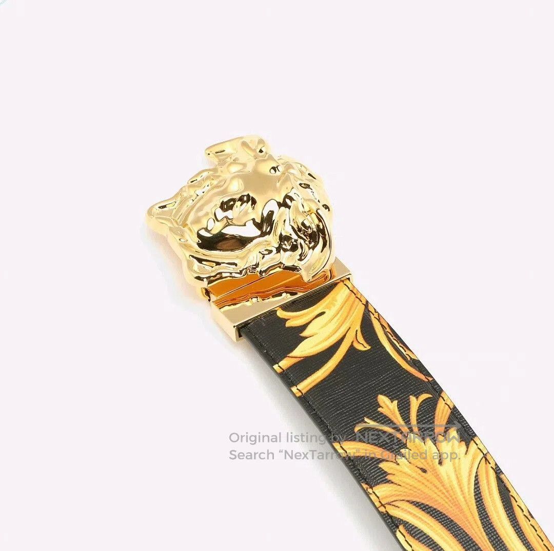 Versace Versace Baroque Print Medusa Logo Belt. Size ONE SIZE - 5 Thumbnail
