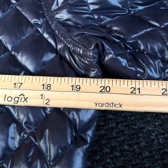 J.Crew J. Crew Quilted Puffer Down Jacket Navy Blue Snap Button Full Zip Women PL Blue Diamond Quilting Zipper Womens Size L / US 10 / IT 46 - 7 Thumbnail