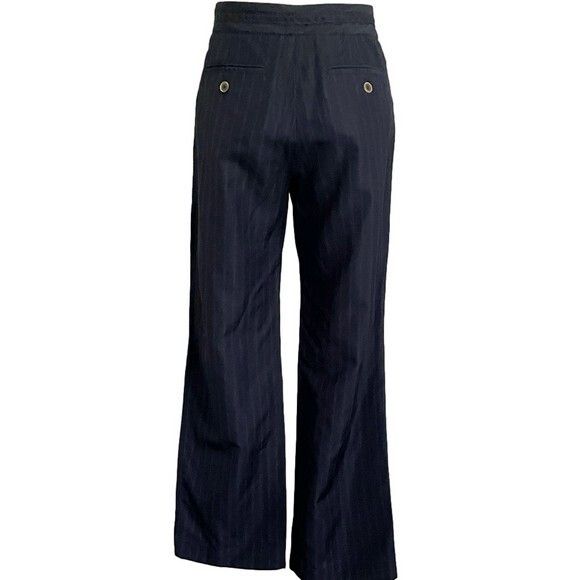 Gerard Darel Gerard Darel Navy Pinstripe Wool Straight Leg Trousers - M Size 28" / US 6 / IT 42 - 9 Thumbnail