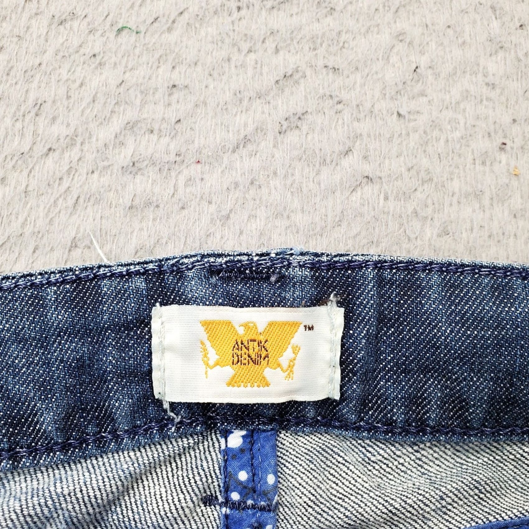 Denime Antic Denim Jeans Womens Size 29 Blue Denim Low Rise Straight Fit Thick Stitch - Womens Jeans 29 Blue Denim Low Rise Straight Antic Denim Jeans Size 29" - 7 Thumbnail