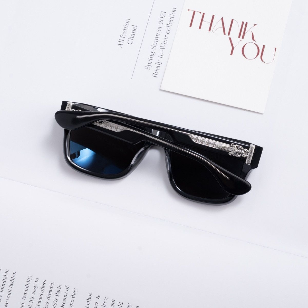 Chrome Hearts CHROME HEARTS BOX-OFFICER MATTE BLACK SUNGLASSES Size ONE SIZE - 7 Thumbnail