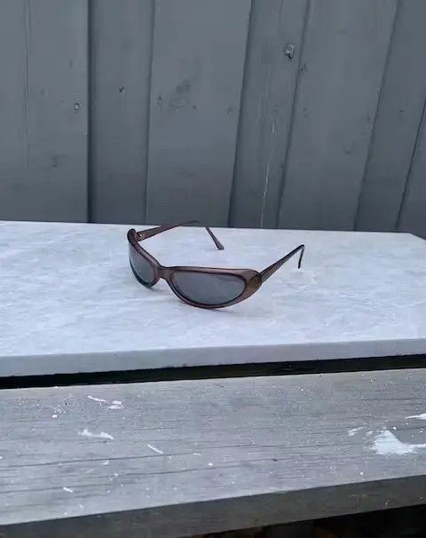 Other 2000s Y2K Brown Alien Eye Raver Sport Wrap Sunglasses Cute Size ONE SIZE - 4 Thumbnail