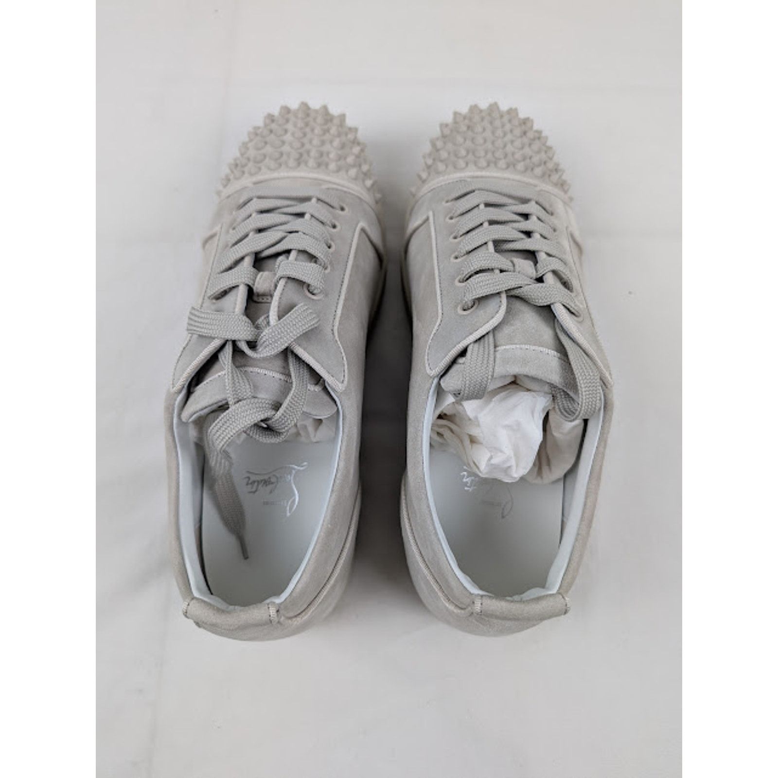 Christian Louboutin o1rshd1 Q:2 / Louis Junior Spikes Orlato Sneakers in Albatre Size US 13 / EU 46 - 12 Thumbnail