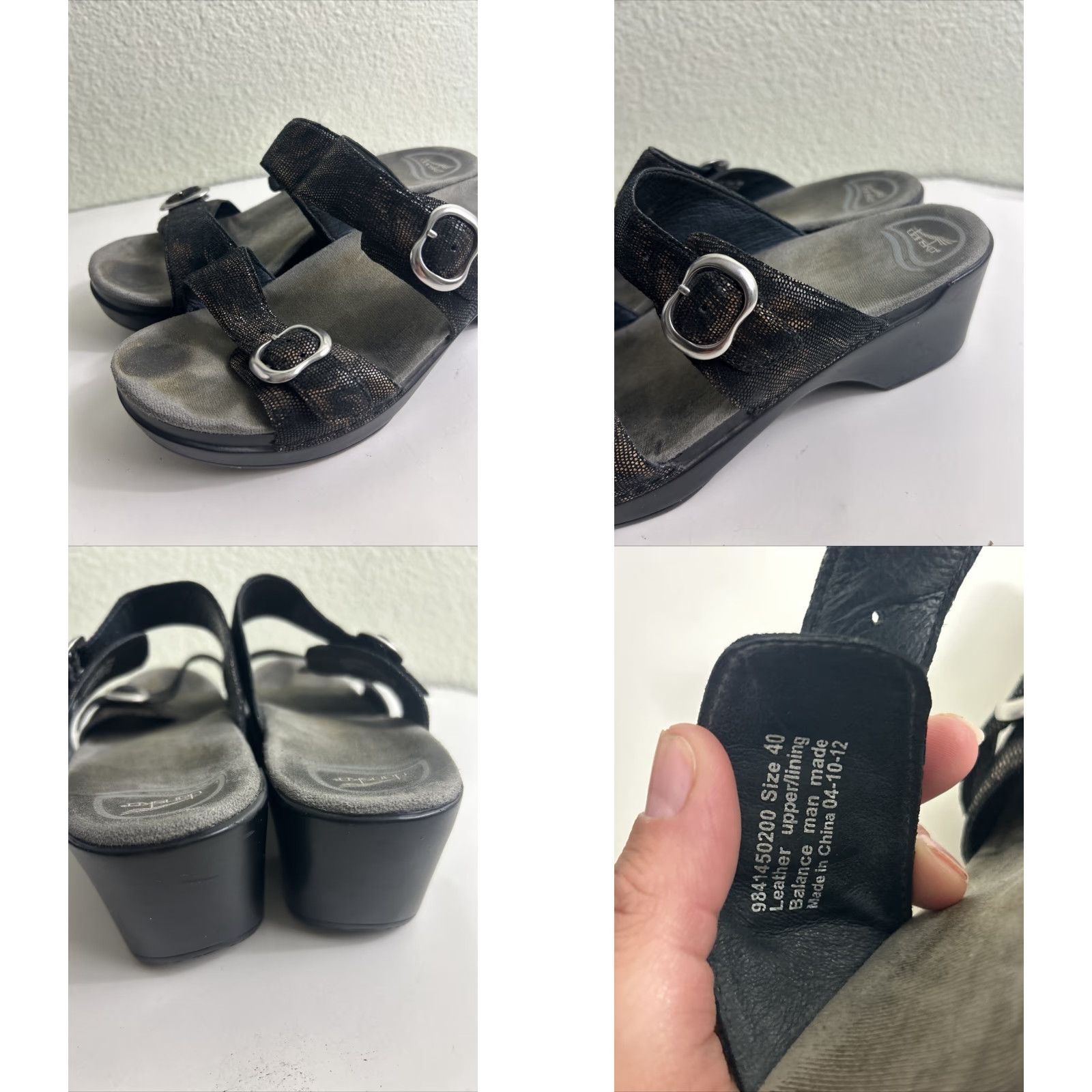 Dansko Dansko Sophie Slide Sandals Black/Brown Animal Print - Size 40 US 9.5 Womens Sandal Size US 10 / IT 40 - 8 Thumbnail