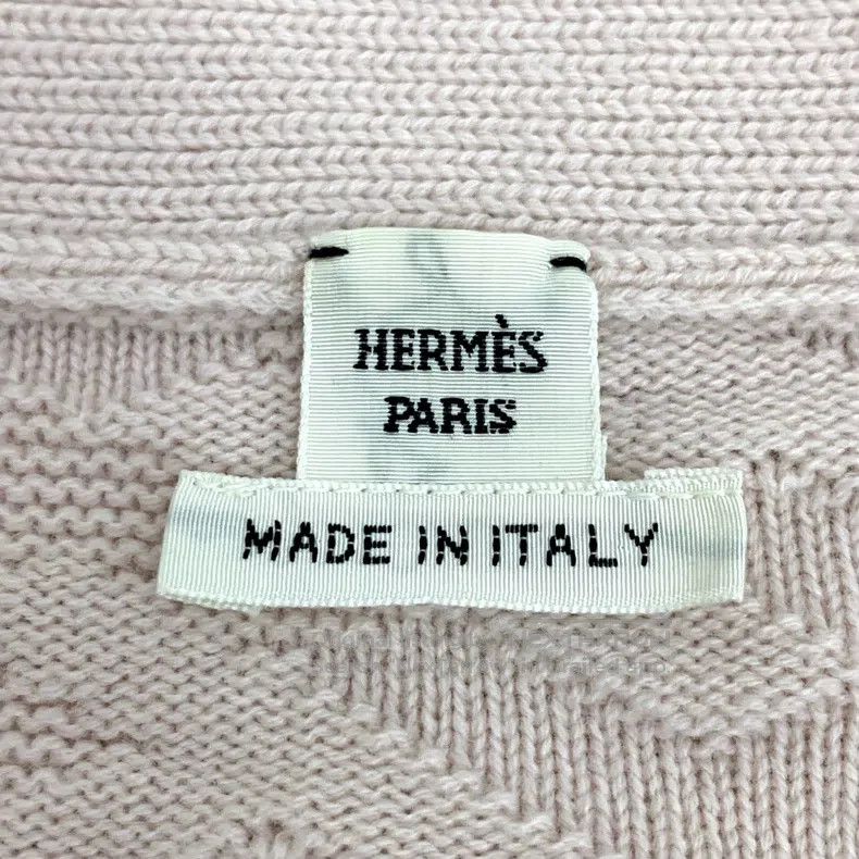 Hermes Hermes Light pink logo jacquard full print wool V-neck sin Size XS / US 0-2 / IT 36-38 - 5 Thumbnail