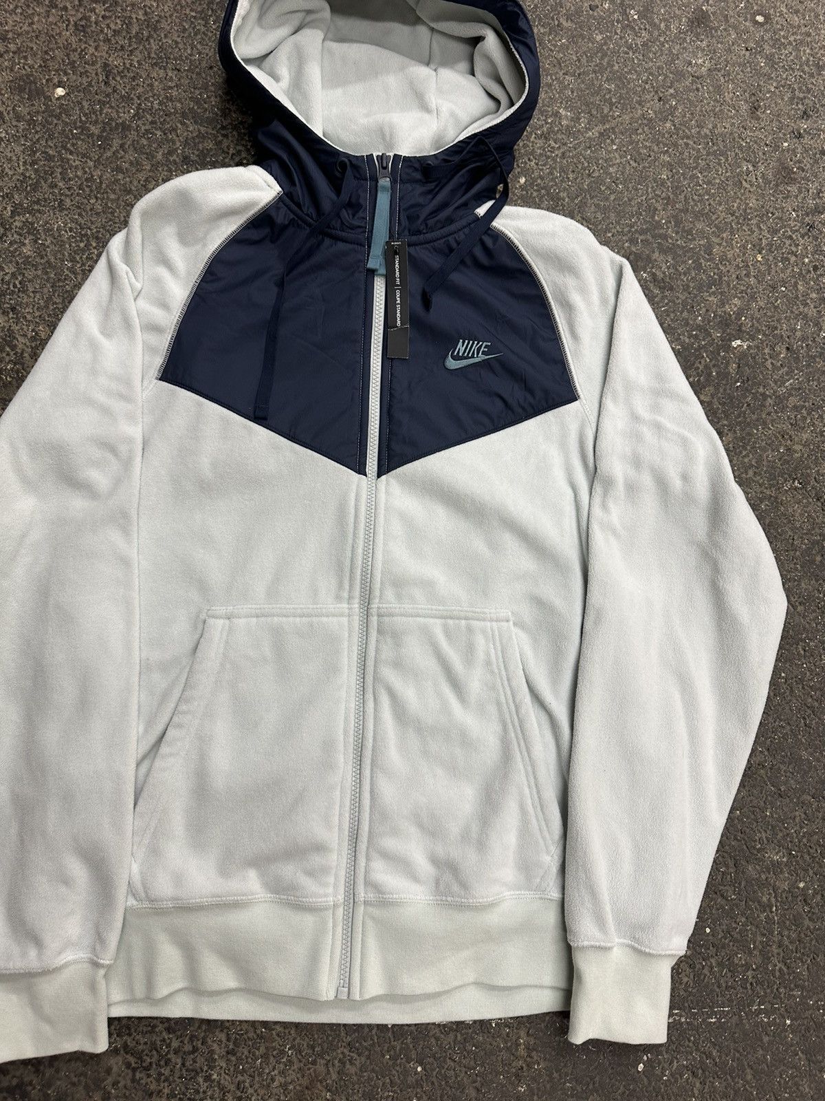 Nike × Vintage Nike blue fleece zip up hooded sweatshirt Size US S / EU 44-46 / 1 - 3 Thumbnail