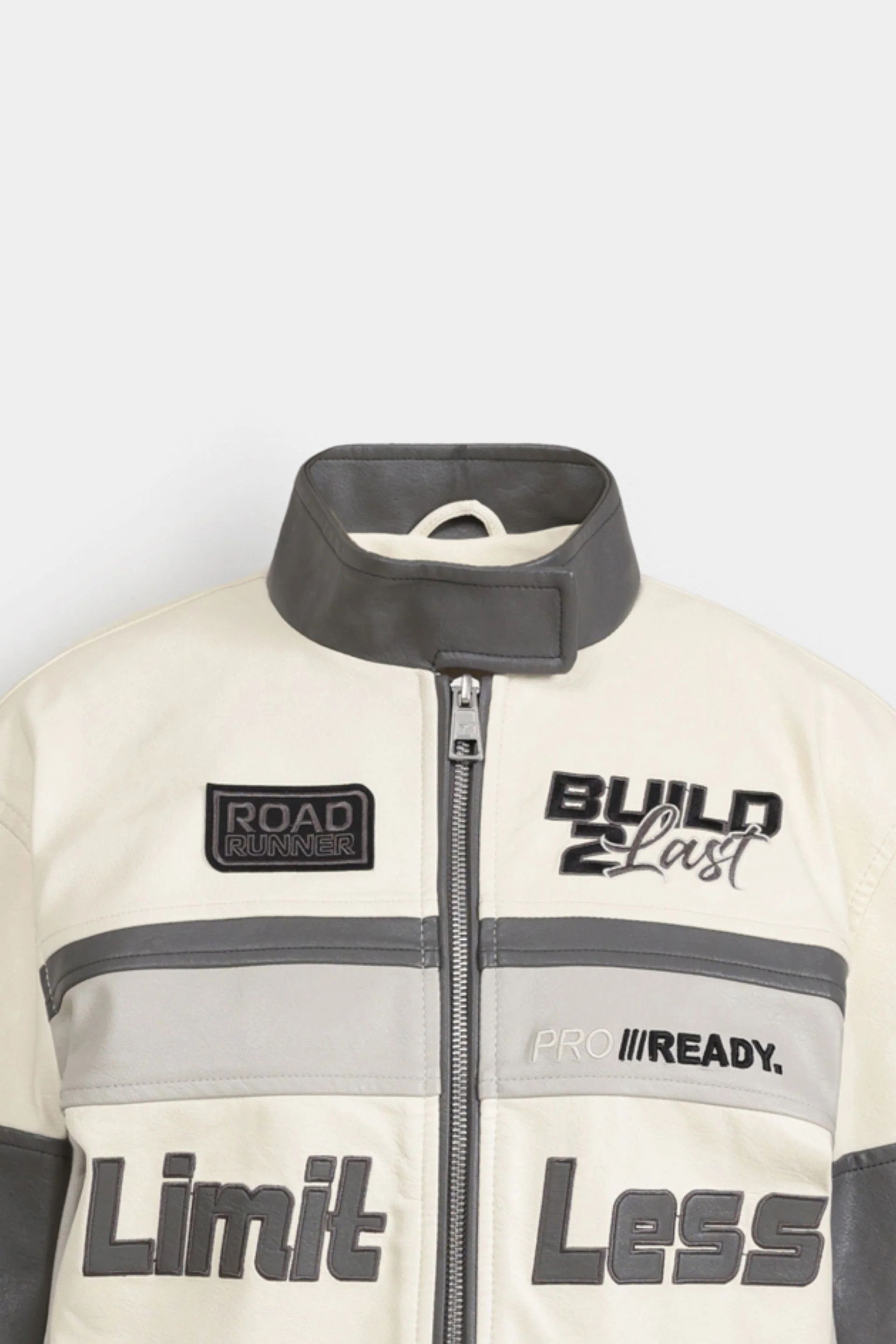 Other Cream Racing Faux Leather Jacket Women – Cropped Moto Jacket Size S / US 4 / IT 40 - 7 Thumbnail