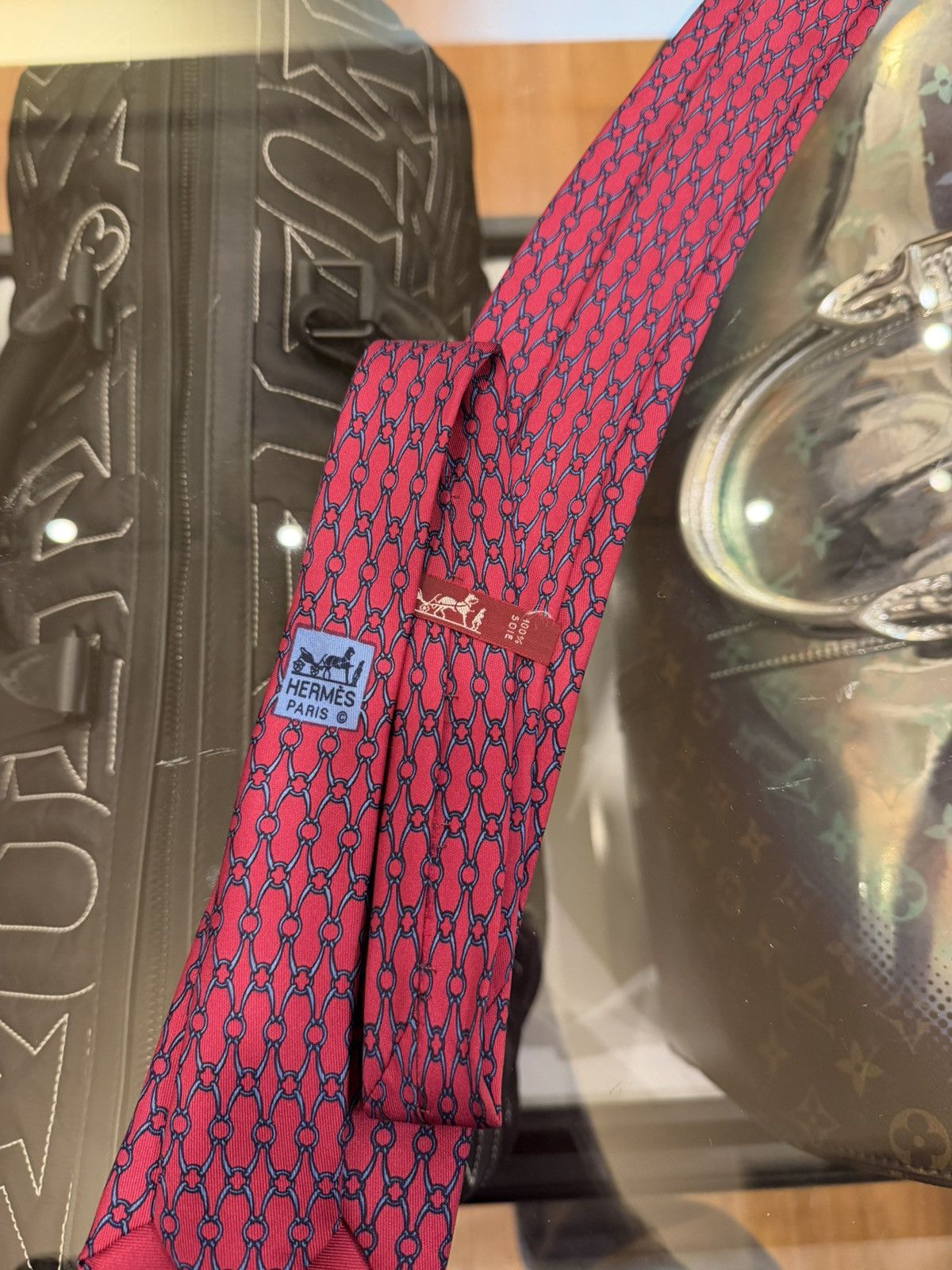 Hermes Hermes Chain Link Tie - Red Size ONE SIZE - 2 Thumbnail