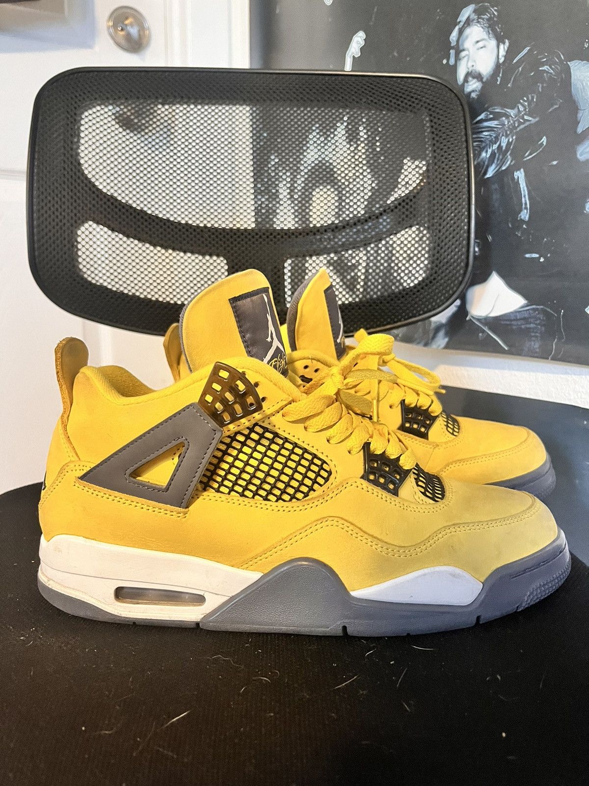 image of Jordan Nike Jordan 4 Lightning Shoes in Yellow, Men's (Size 9)