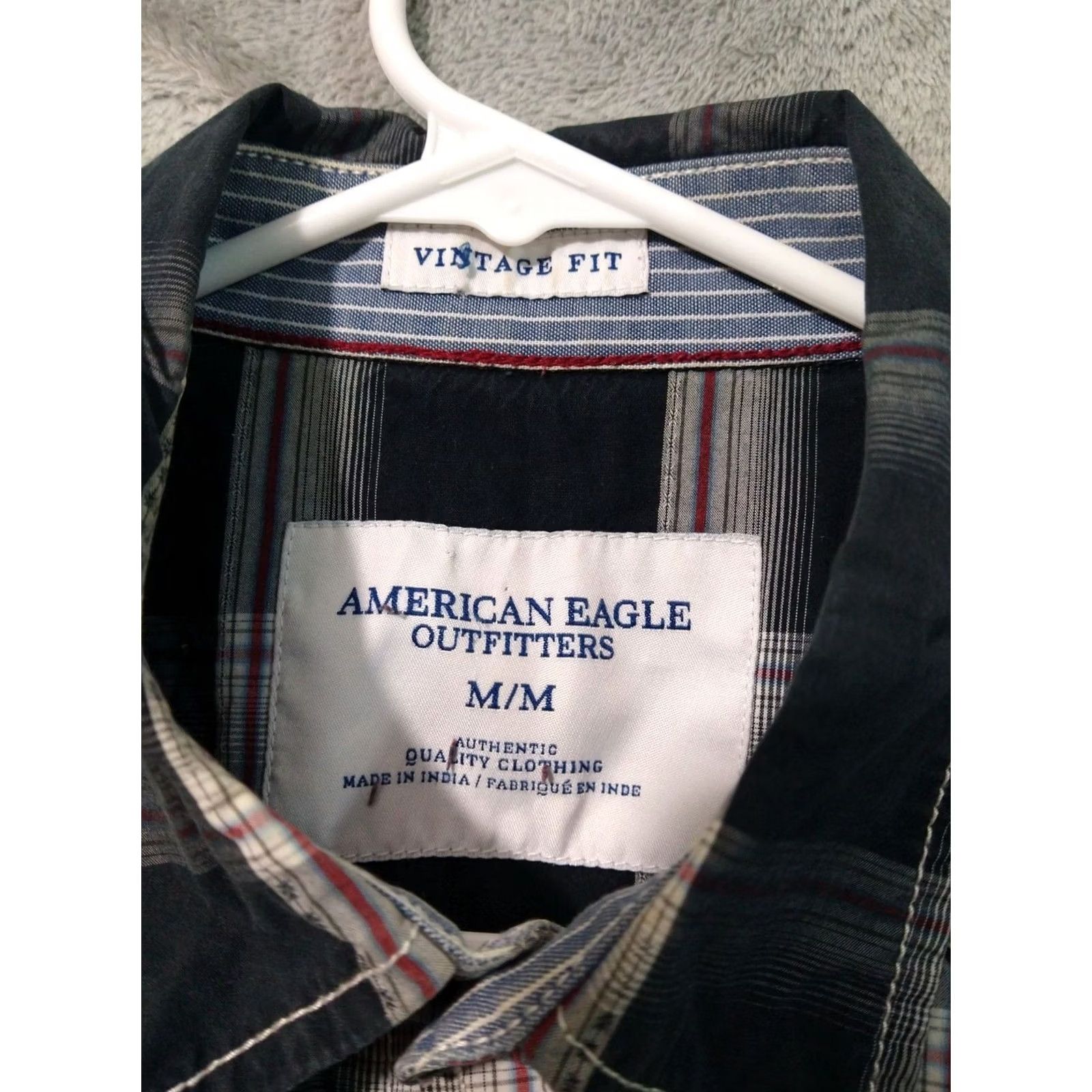 Vintage VINTAGE American Eagle Shirt Mens Medium Black Plaid Button-Up Long Sleeve Pearl Snap Western Pocketed Collared 43in Chest Mens Size US M / EU 48-50 / 2 - 7 Thumbnail