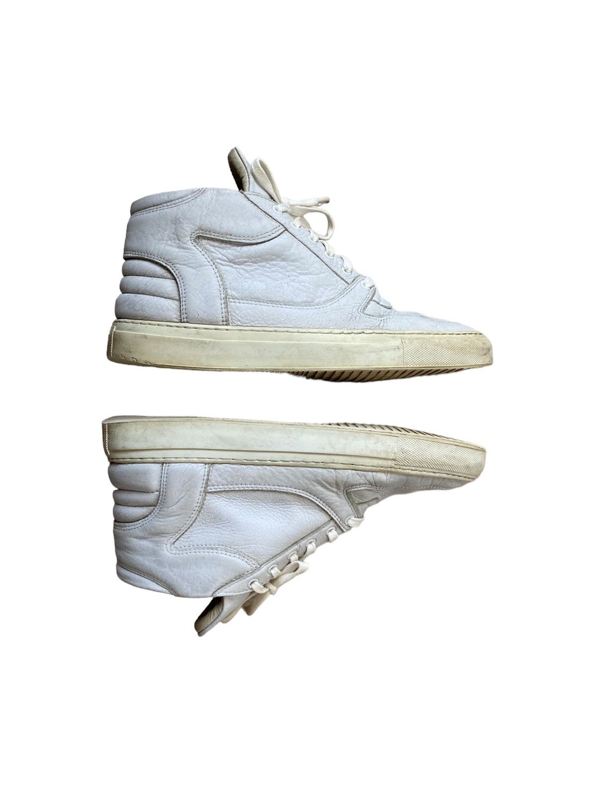 Filling Pieces Filling Pieces Mid Top White Leather Trainers US10 EUR43 Size US 10 / EU 43 - 9 Thumbnail